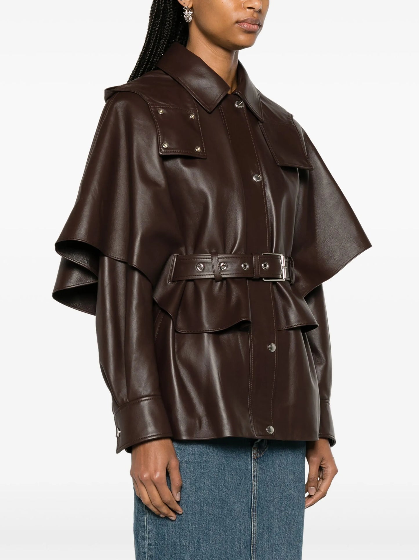 layered leather jacket