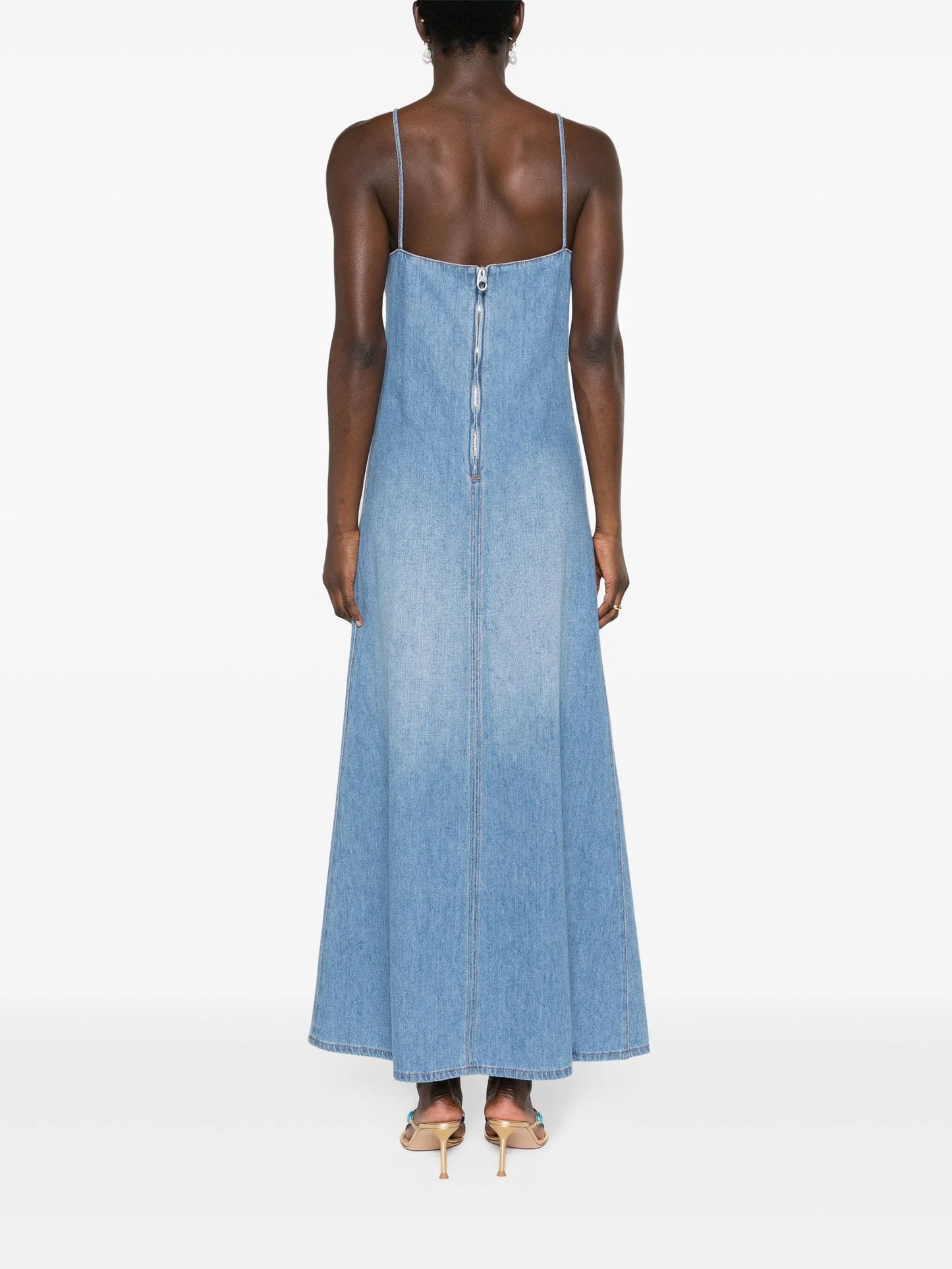 slip denim maxi dress