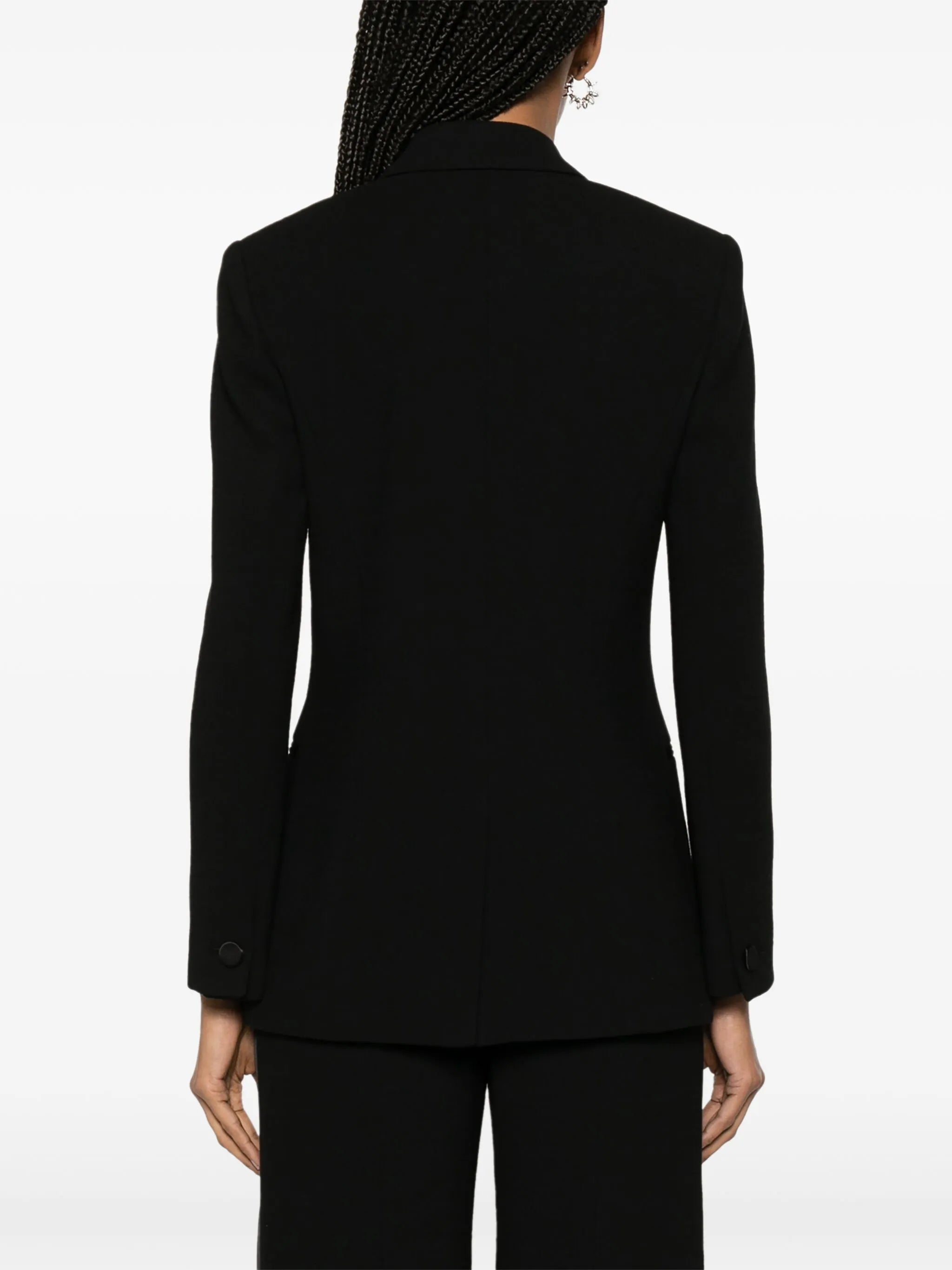 brooch-detail wool blazer