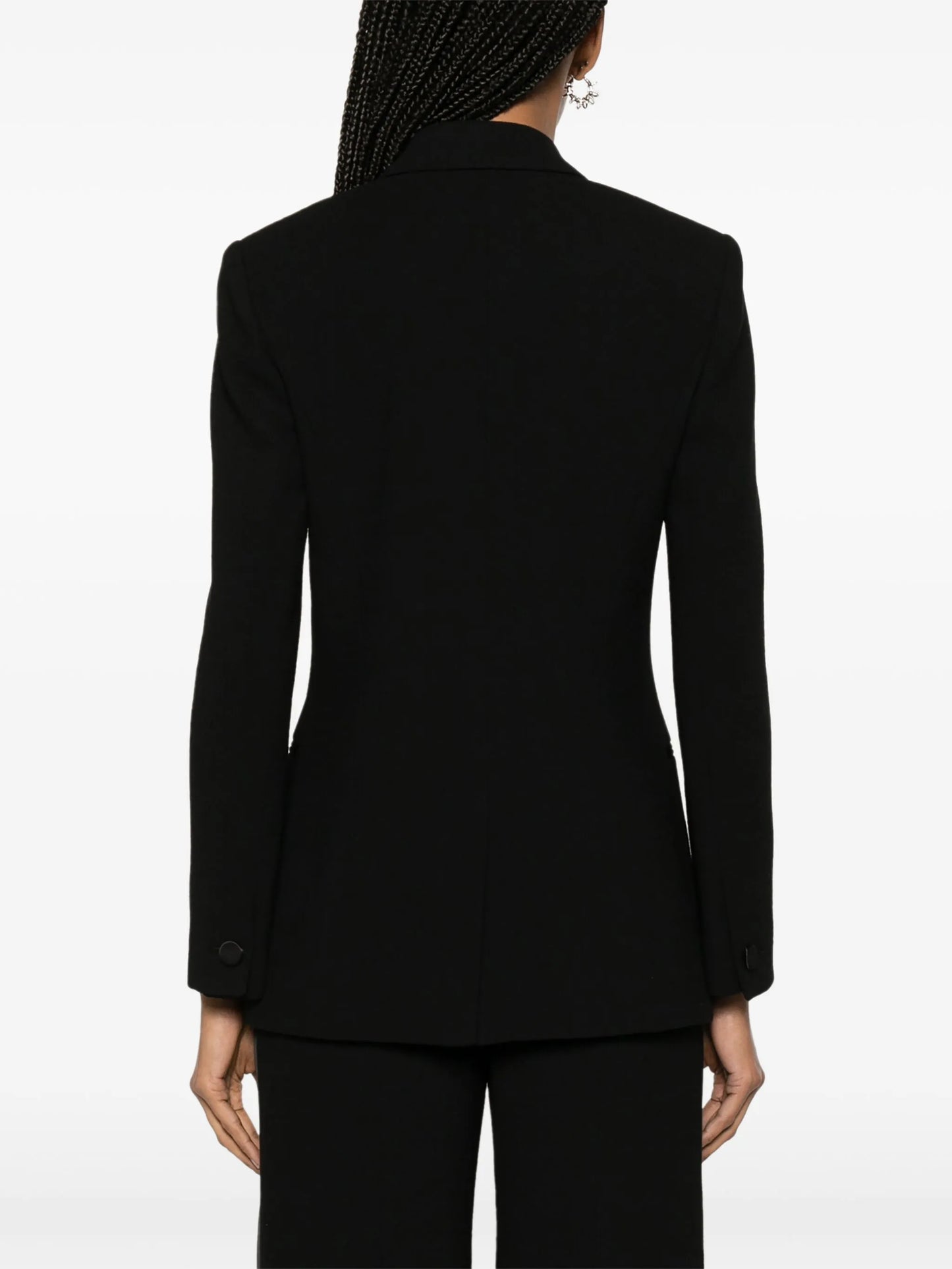 brooch-detail wool blazer