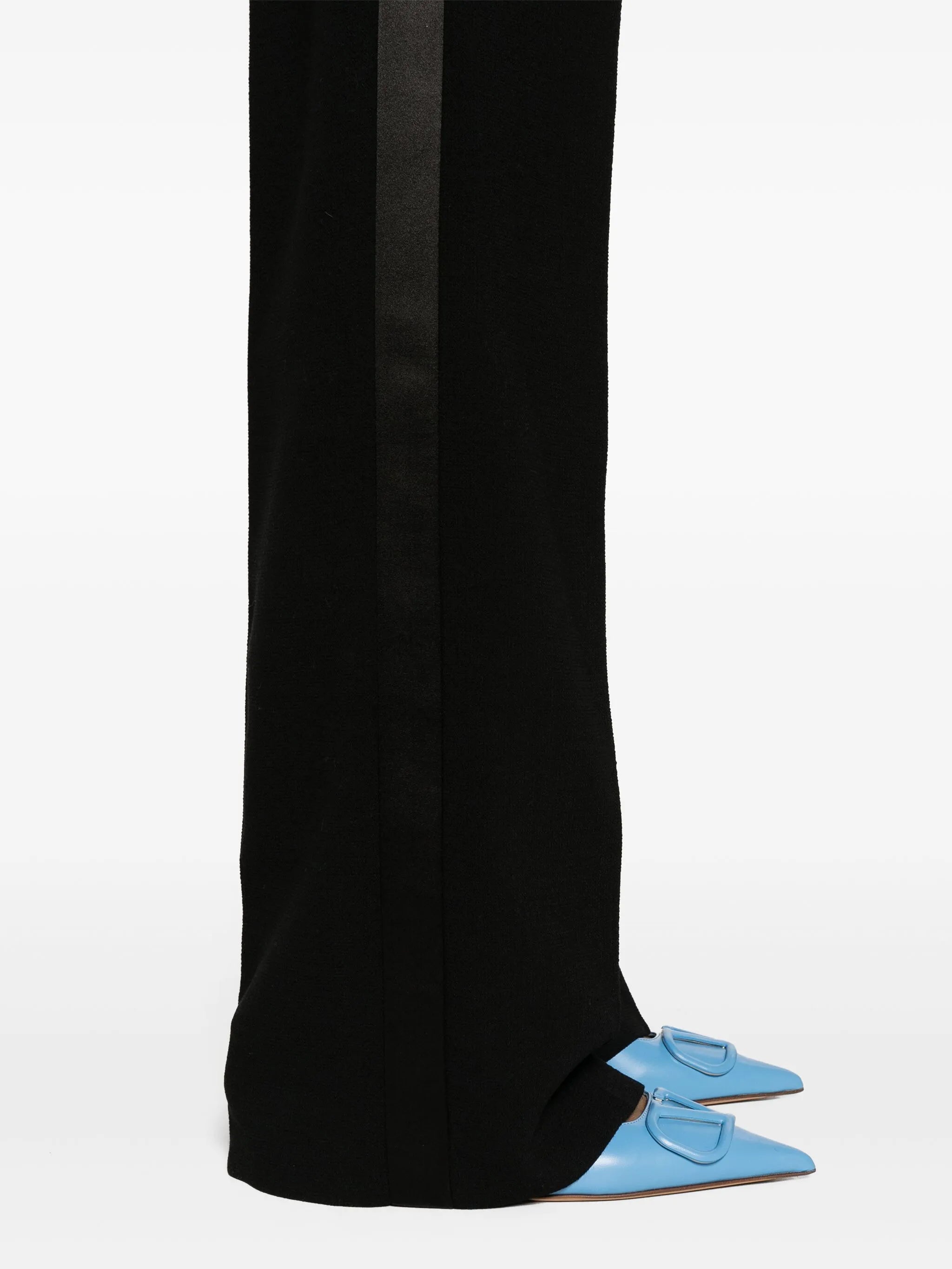 high-waisted tailored wool trousers