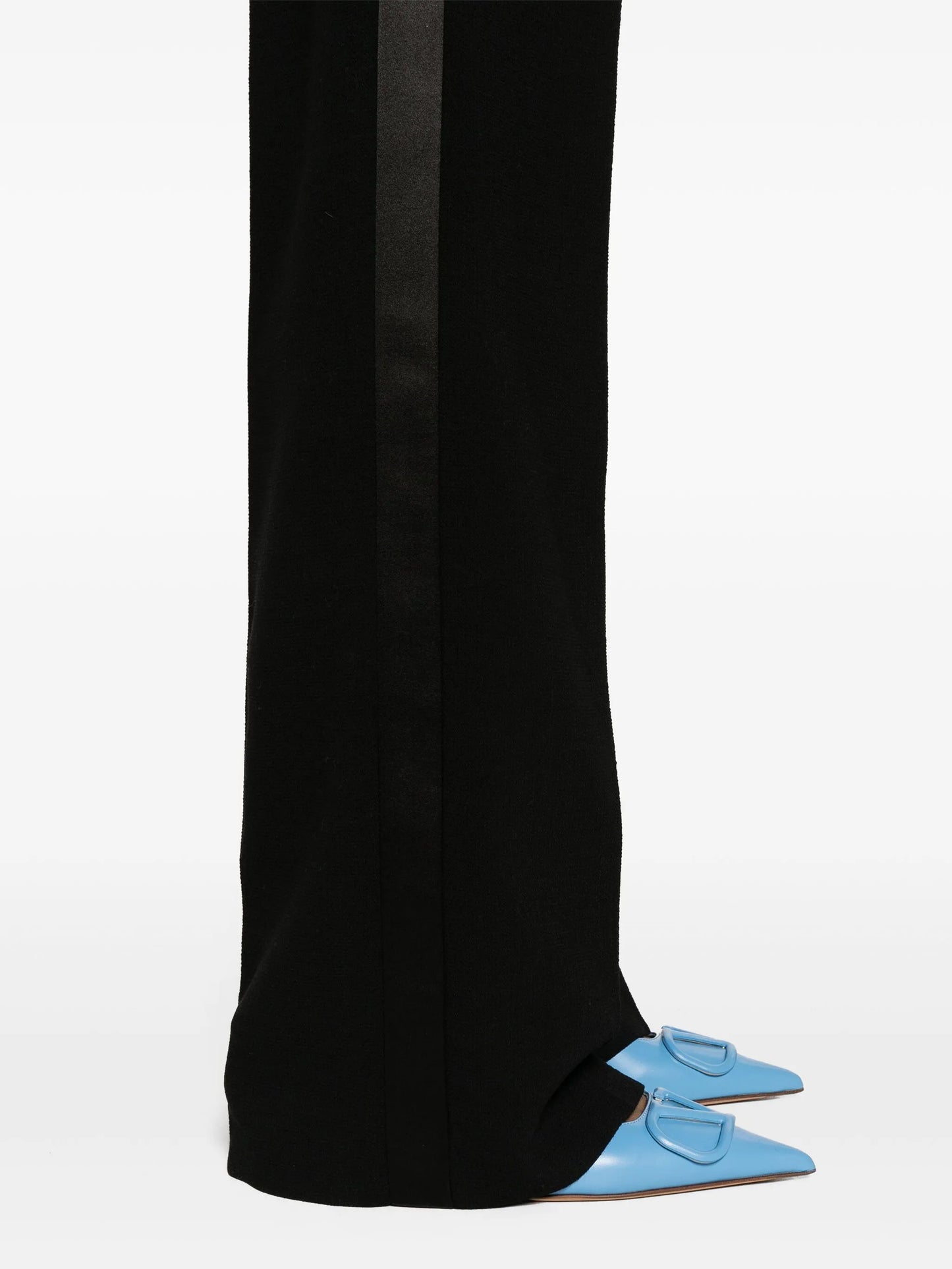 high-waisted tailored wool trousers
