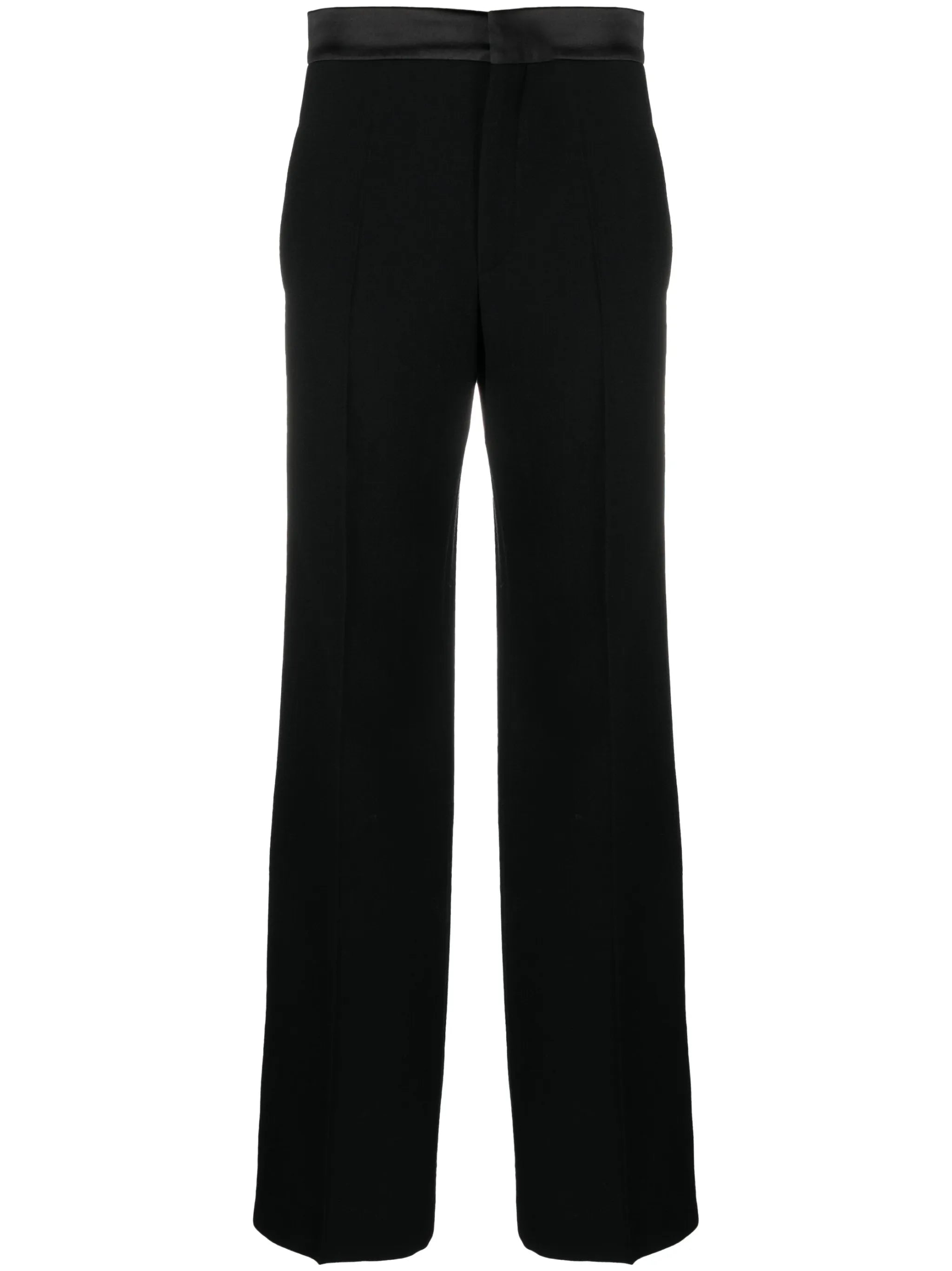 high-waisted tailored wool trousers