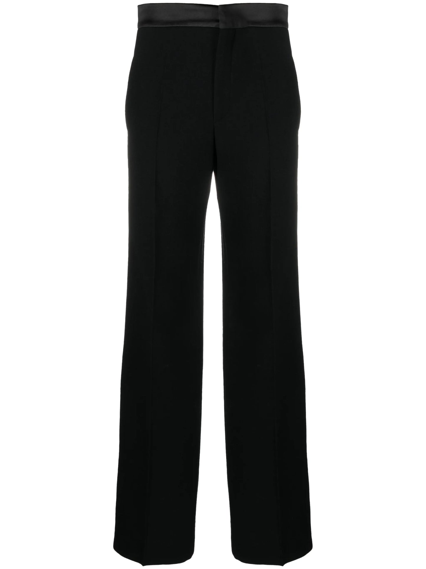 high-waisted tailored wool trousers