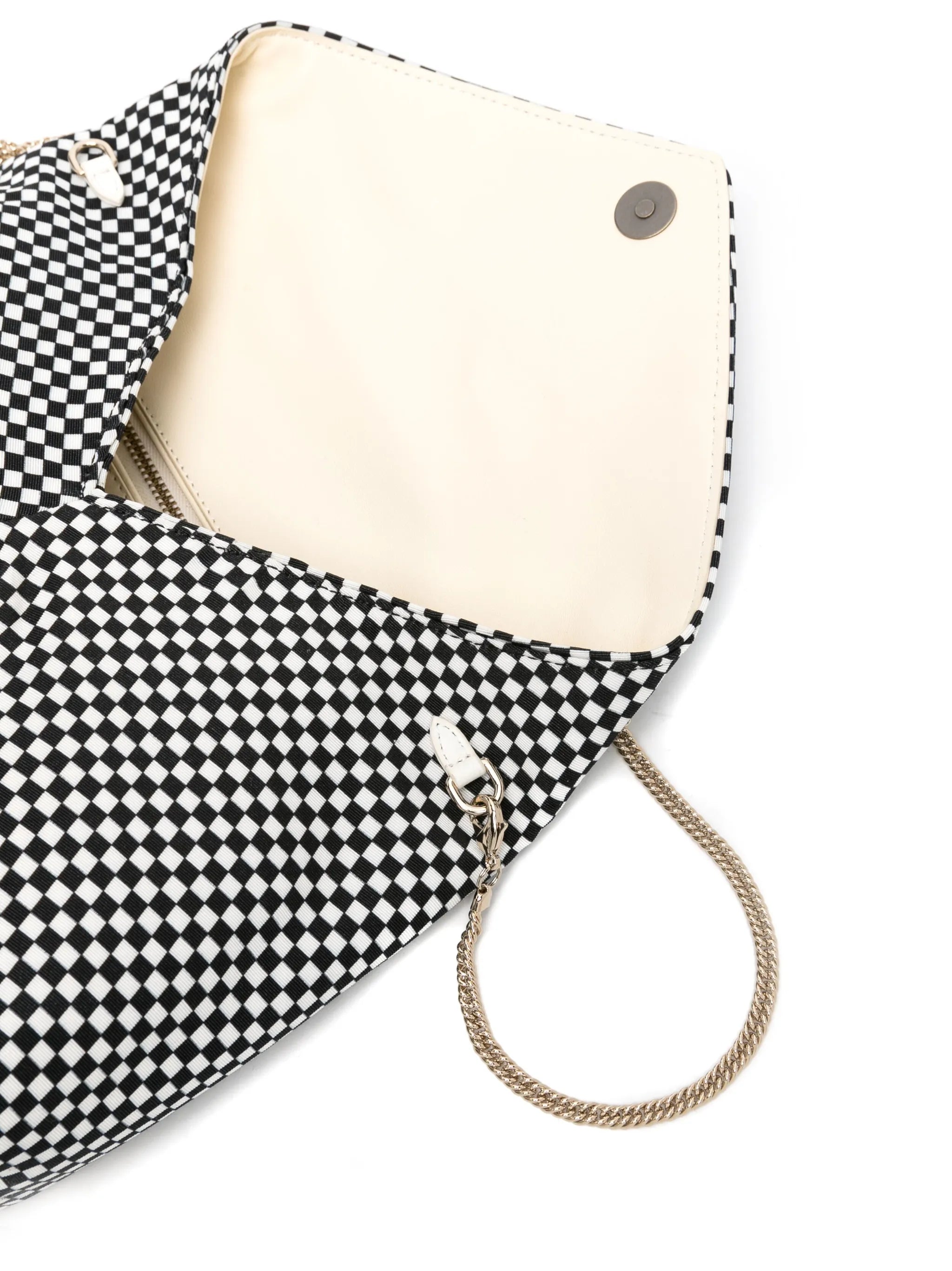 micro check-pattern envelope clutch