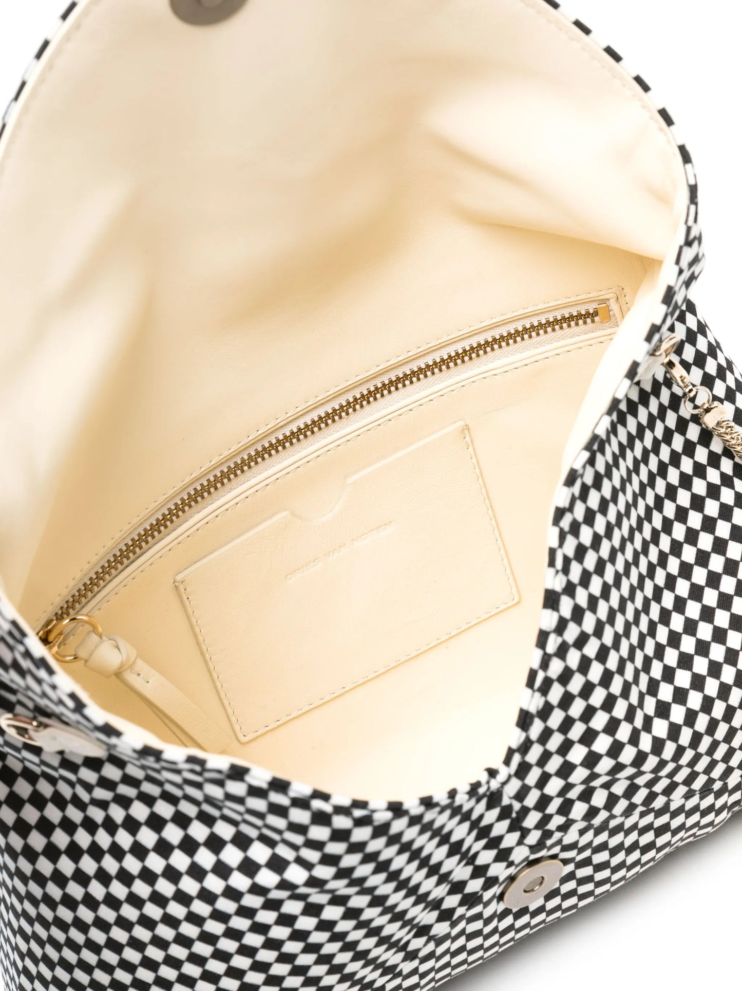 micro check-pattern envelope clutch