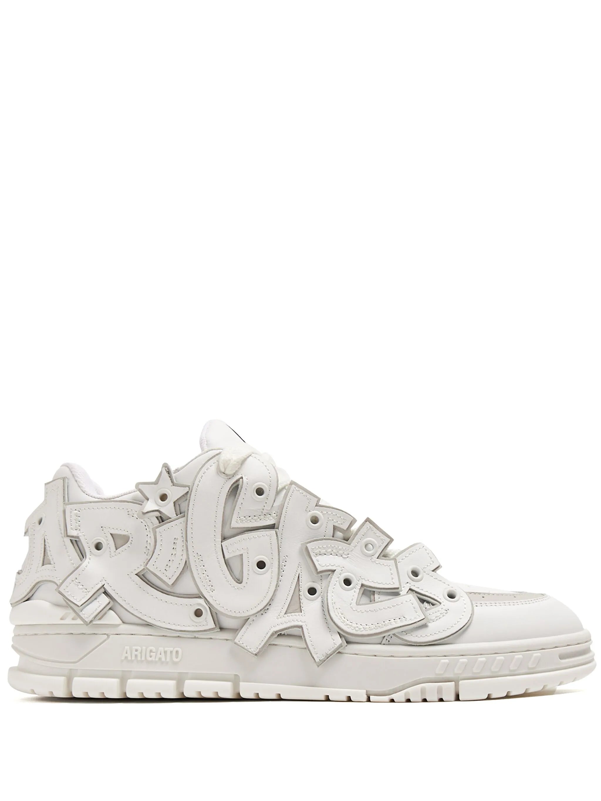 Area Typo lace-up leather sneakers