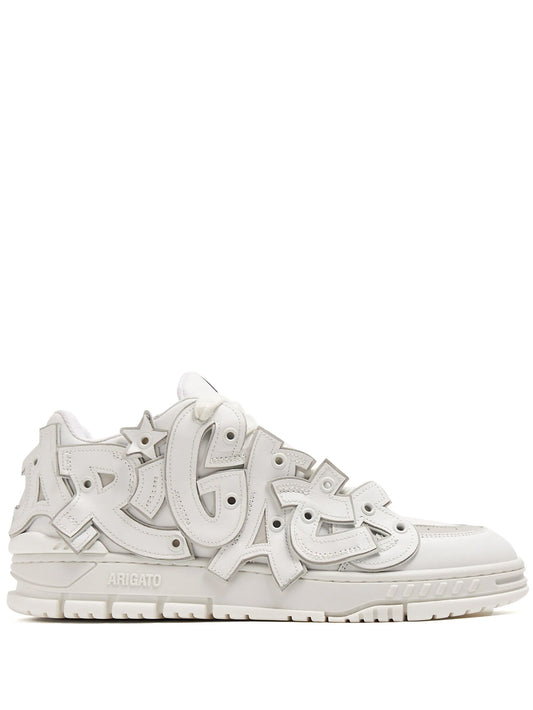 Area Typo lace-up leather sneakers