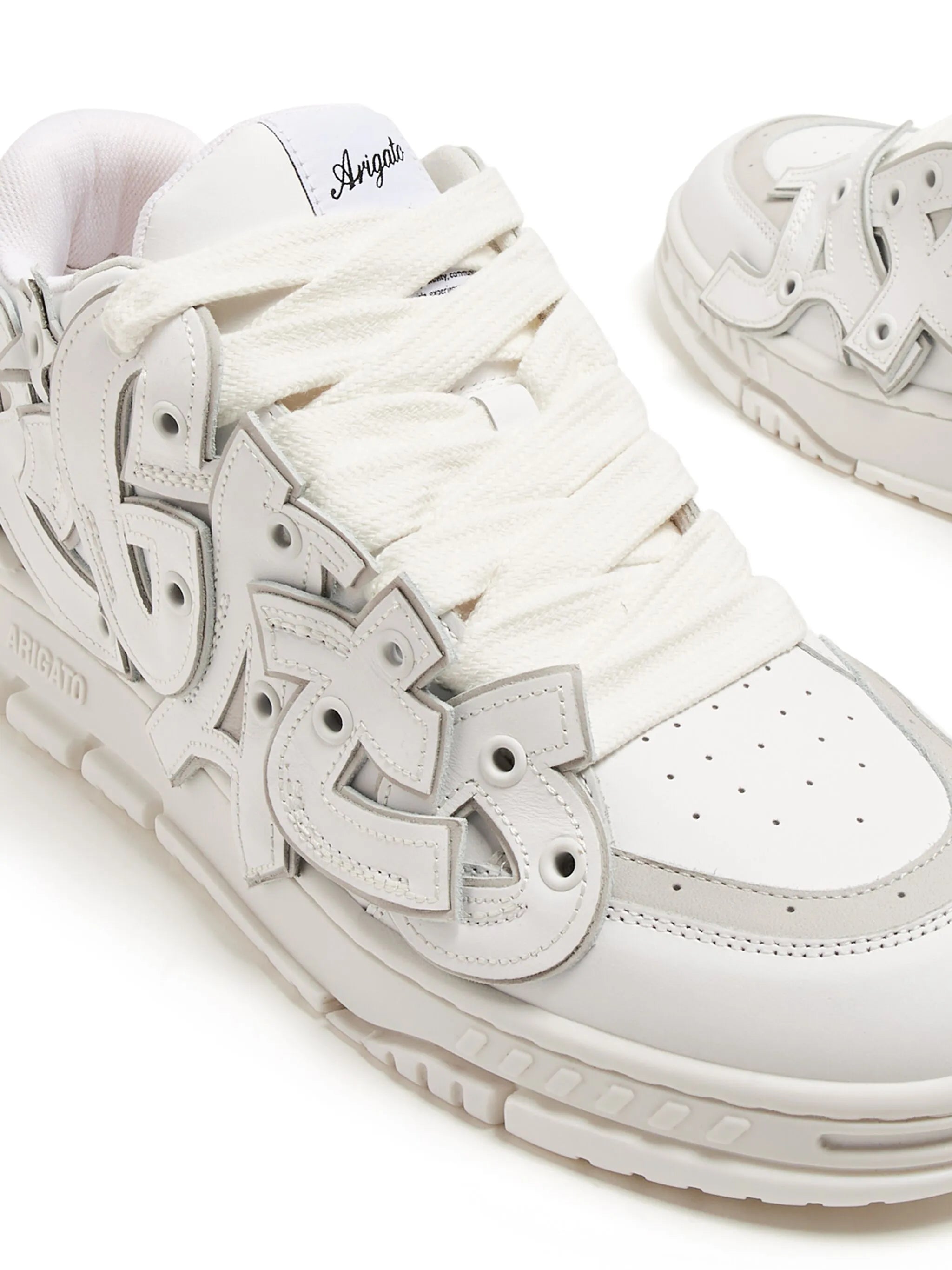 Area Typo lace-up leather sneakers