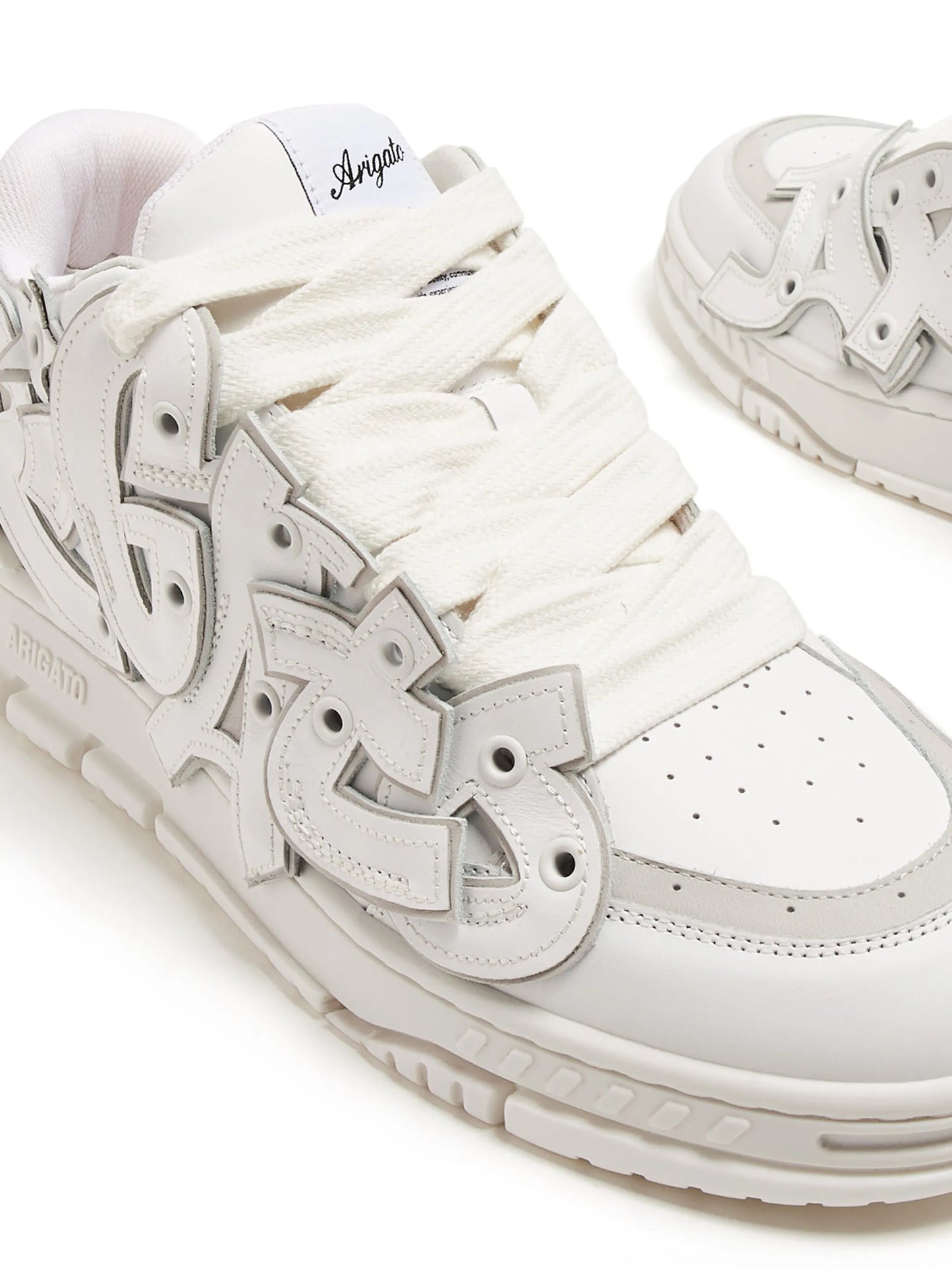 Area Typo lace-up leather sneakers