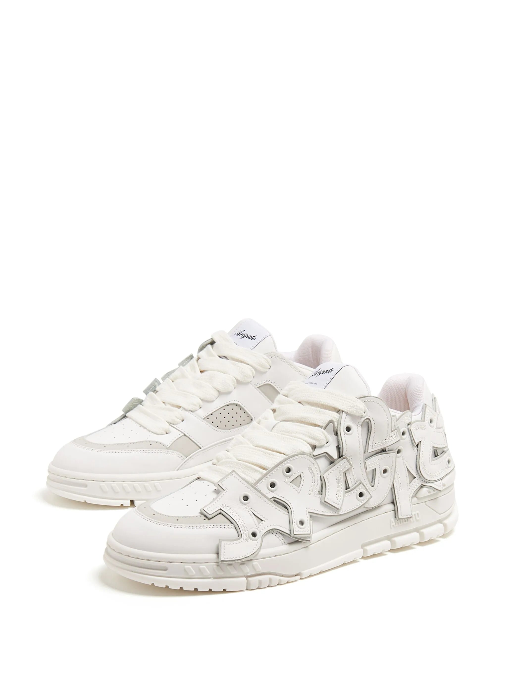 Area Typo lace-up leather sneakers
