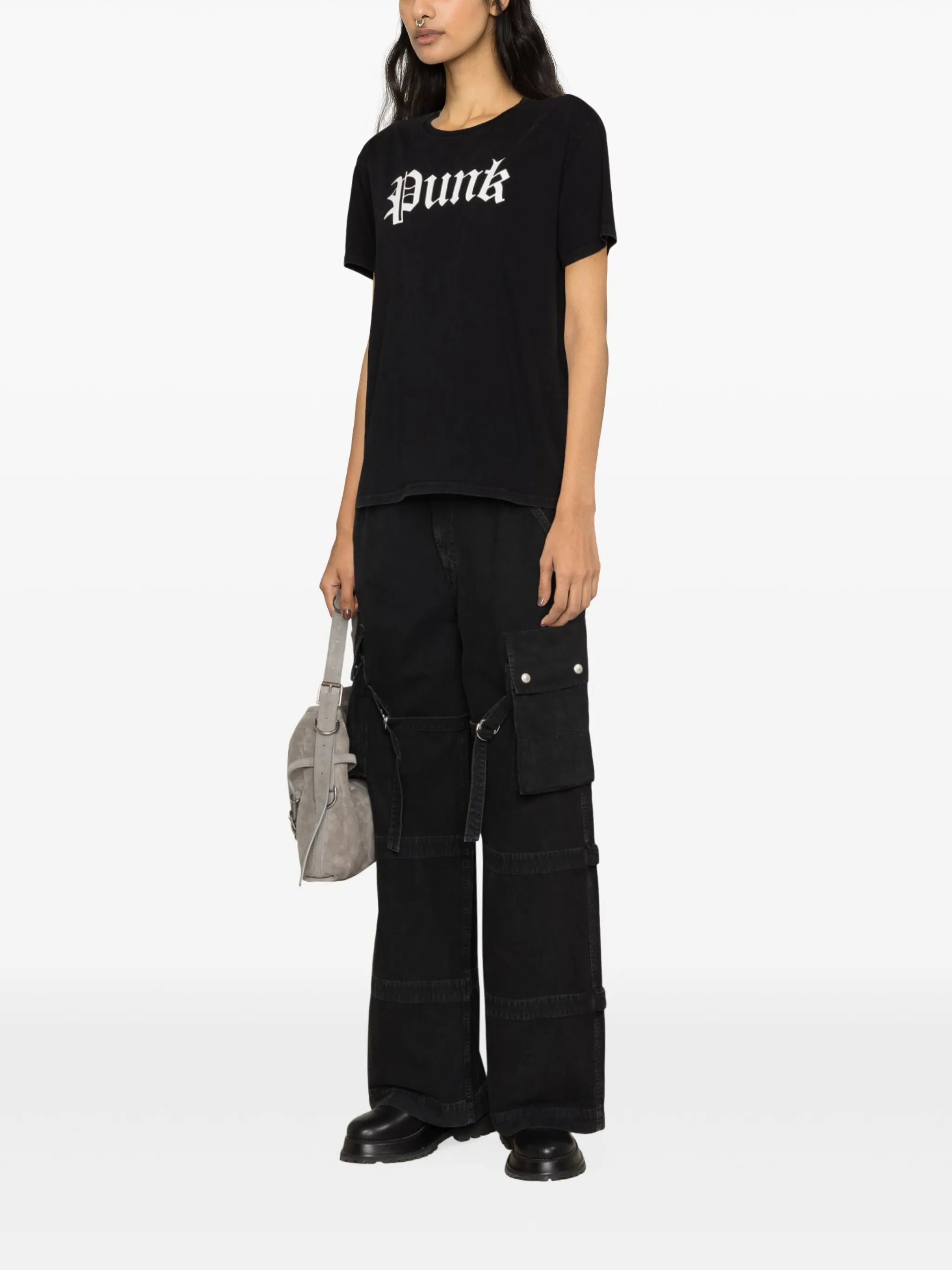 punk-print cotton T-shirt