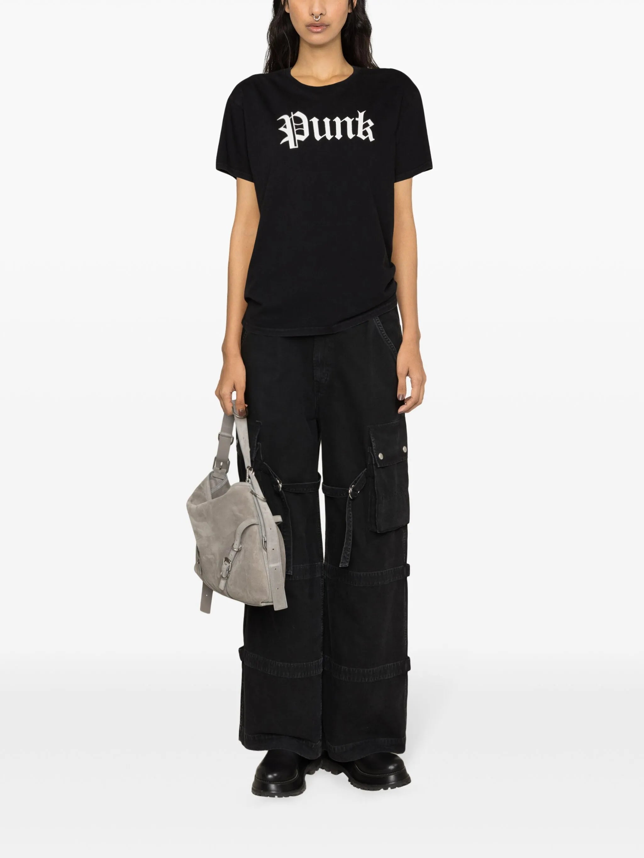 punk-print cotton T-shirt