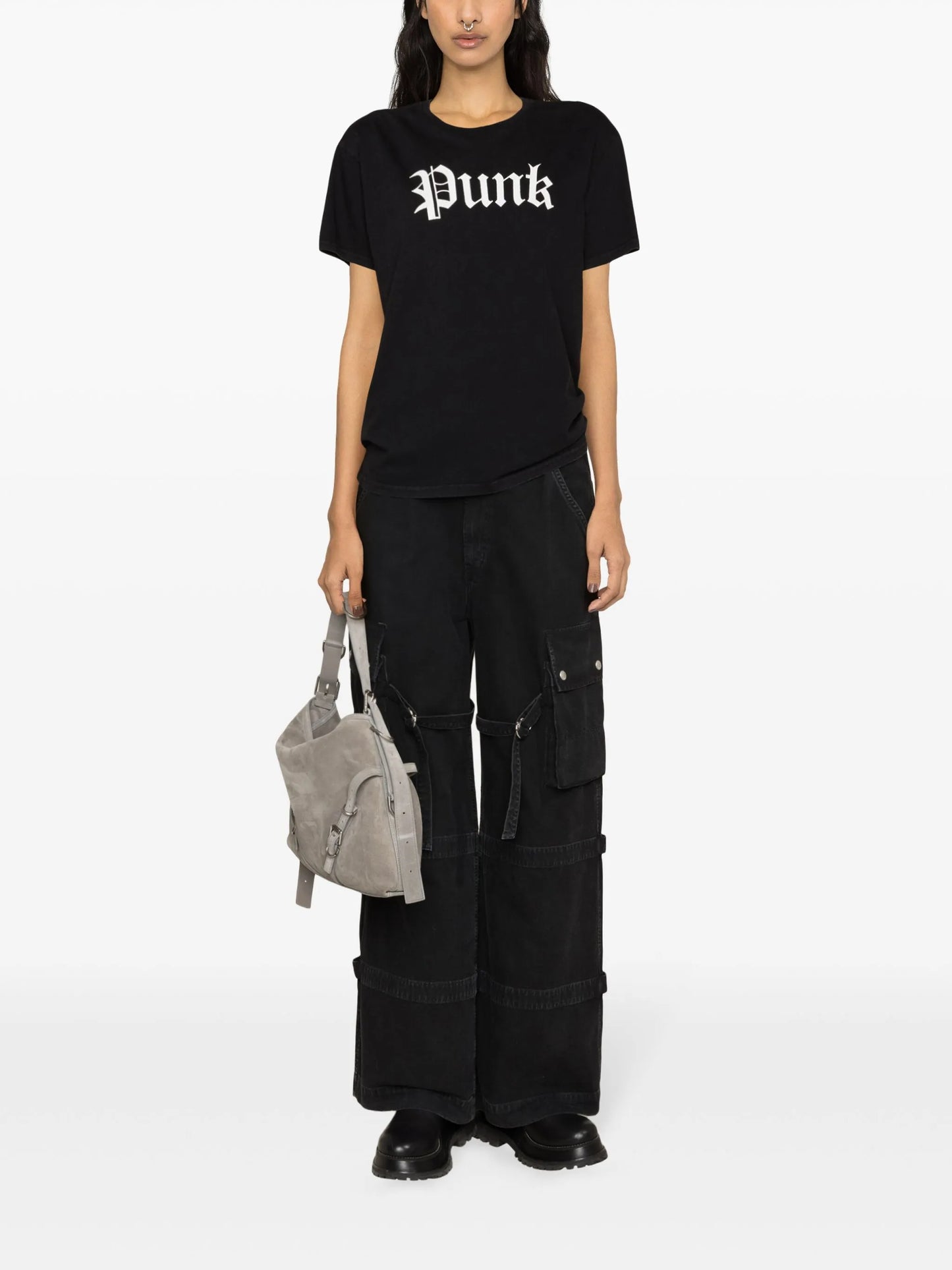 punk-print cotton T-shirt