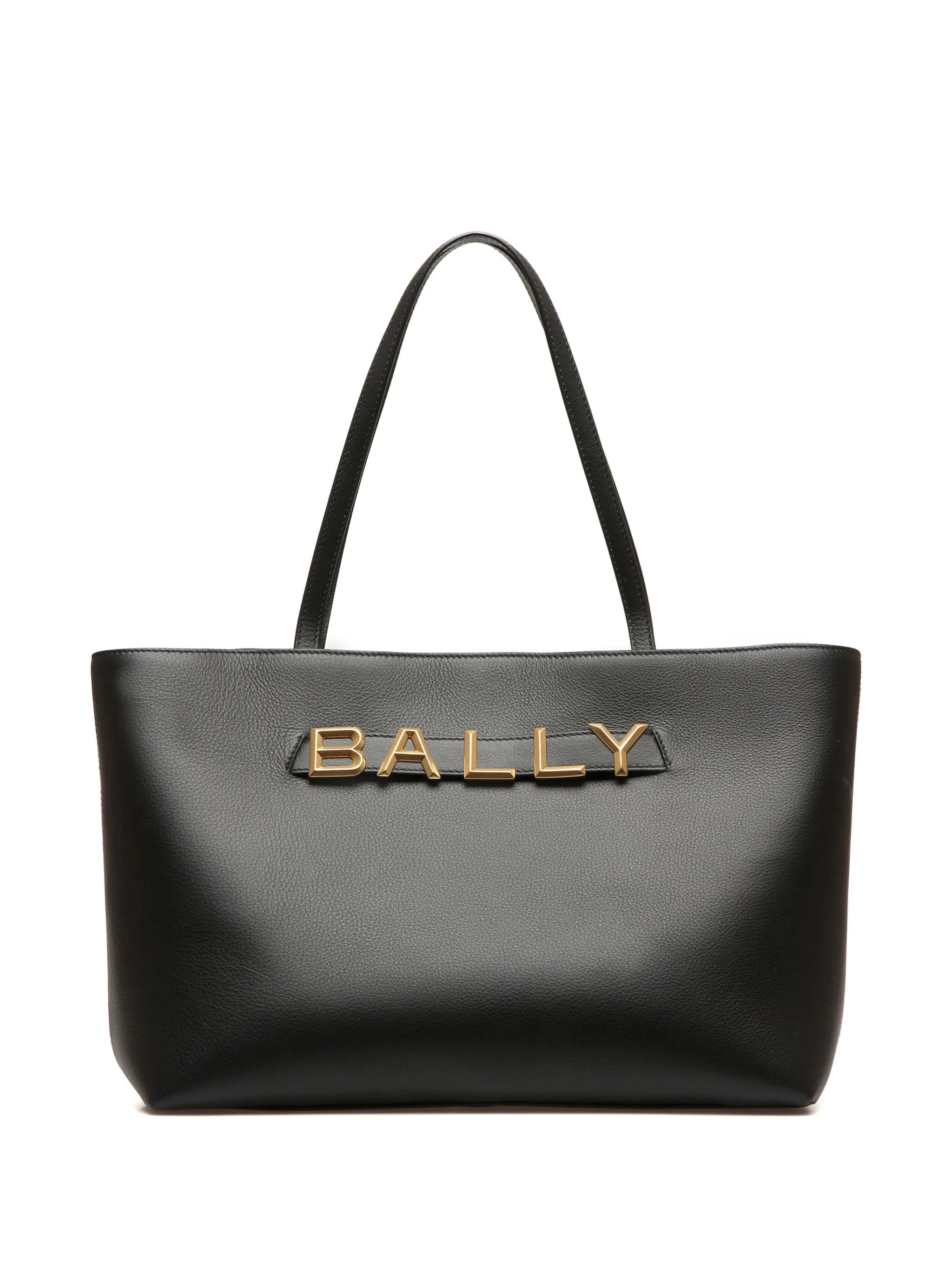logo-lettering leather tote bag