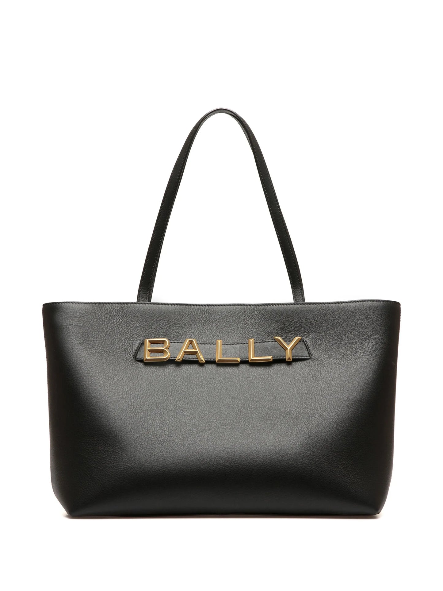logo-lettering leather tote bag