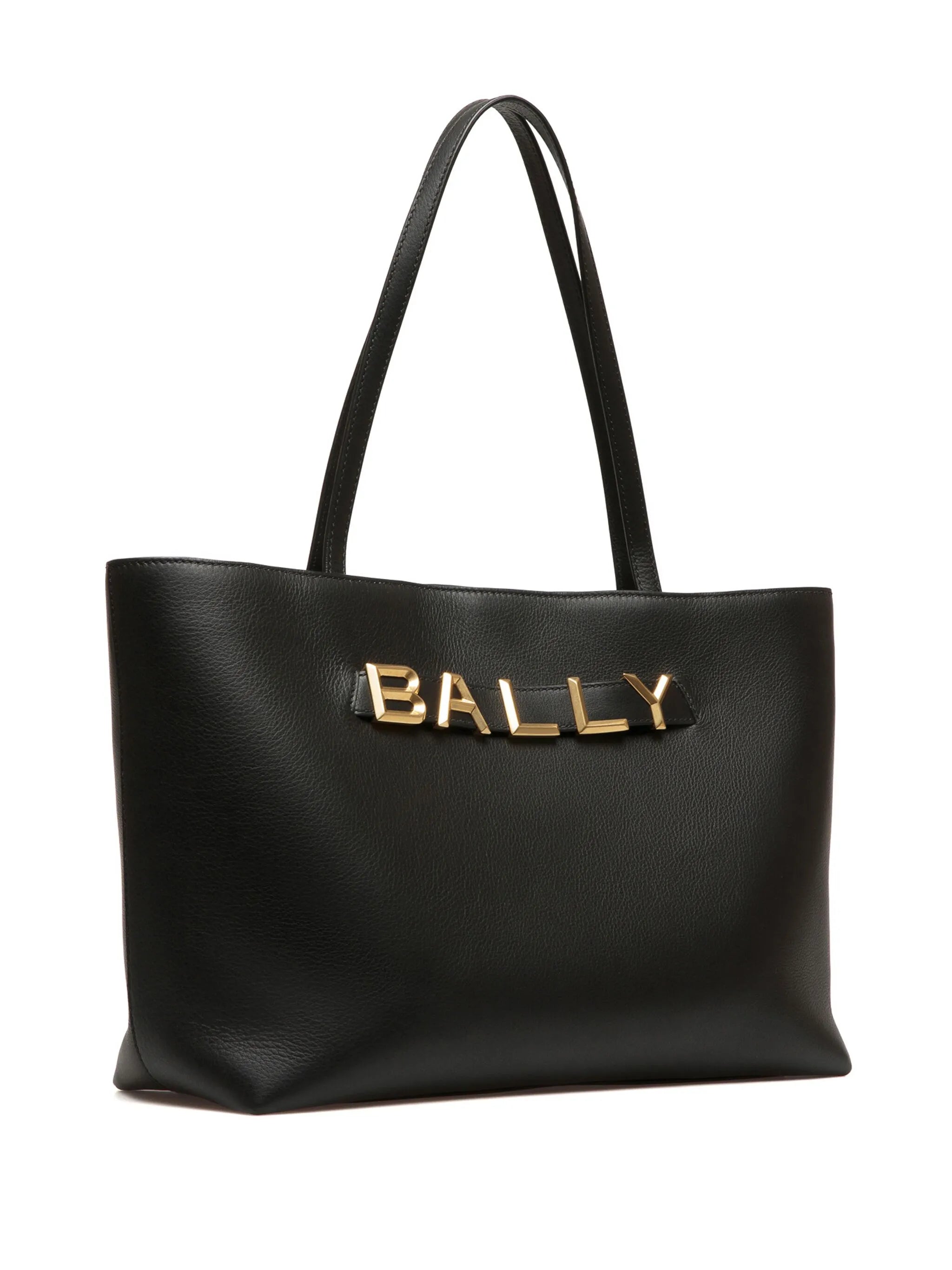 logo-lettering leather tote bag