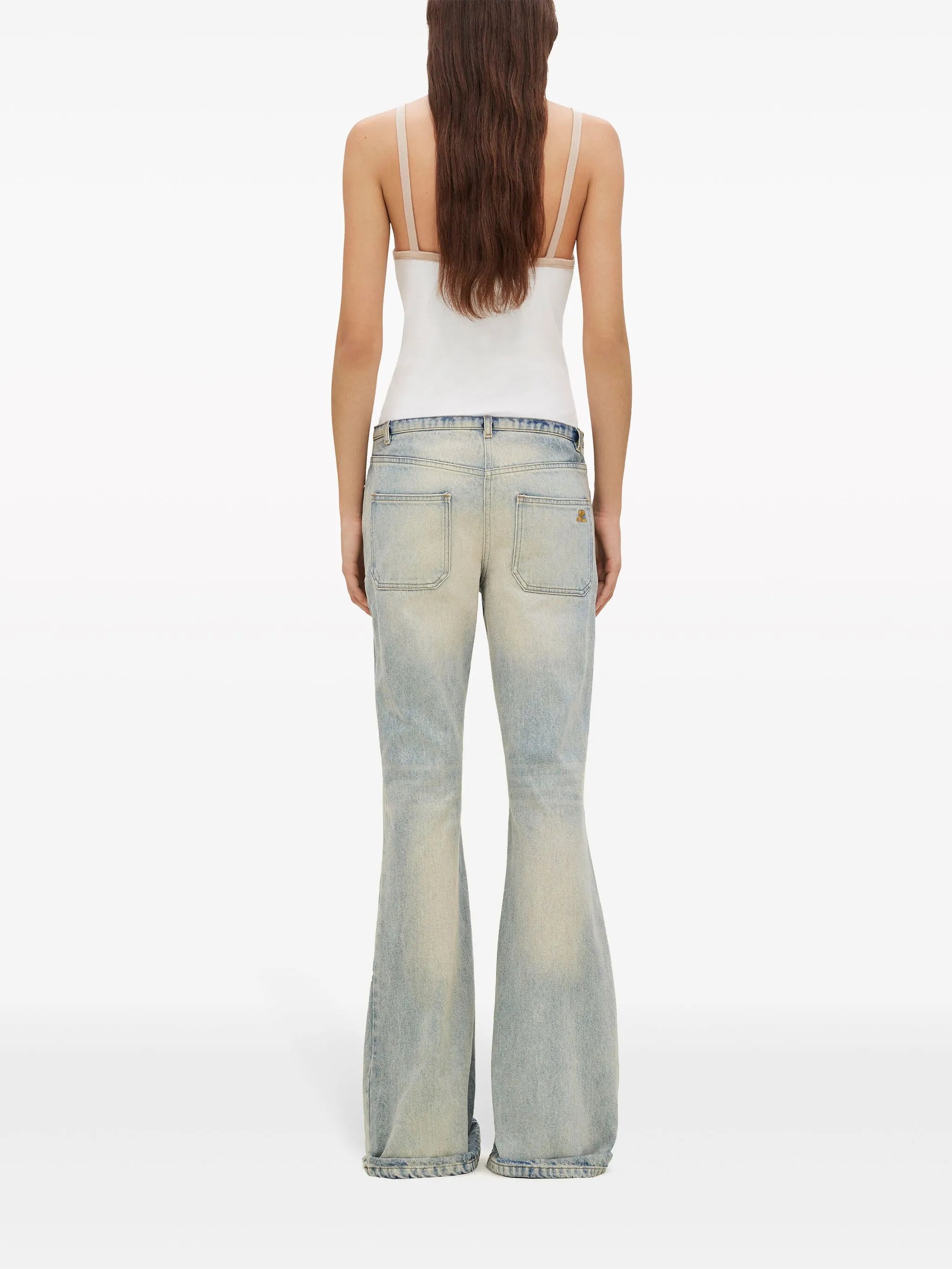 contrast-trim cotton tank top