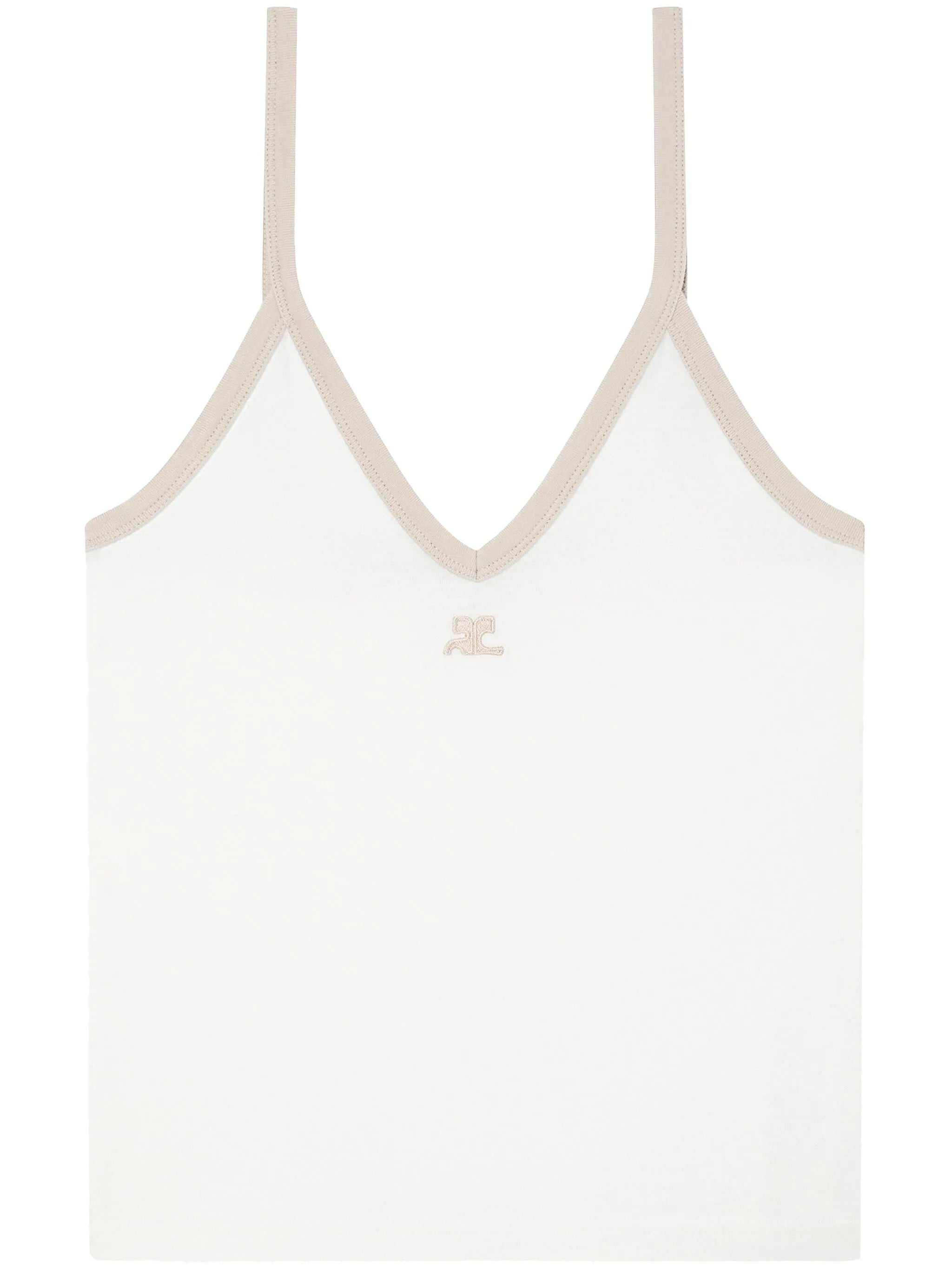 contrast-trim cotton tank top