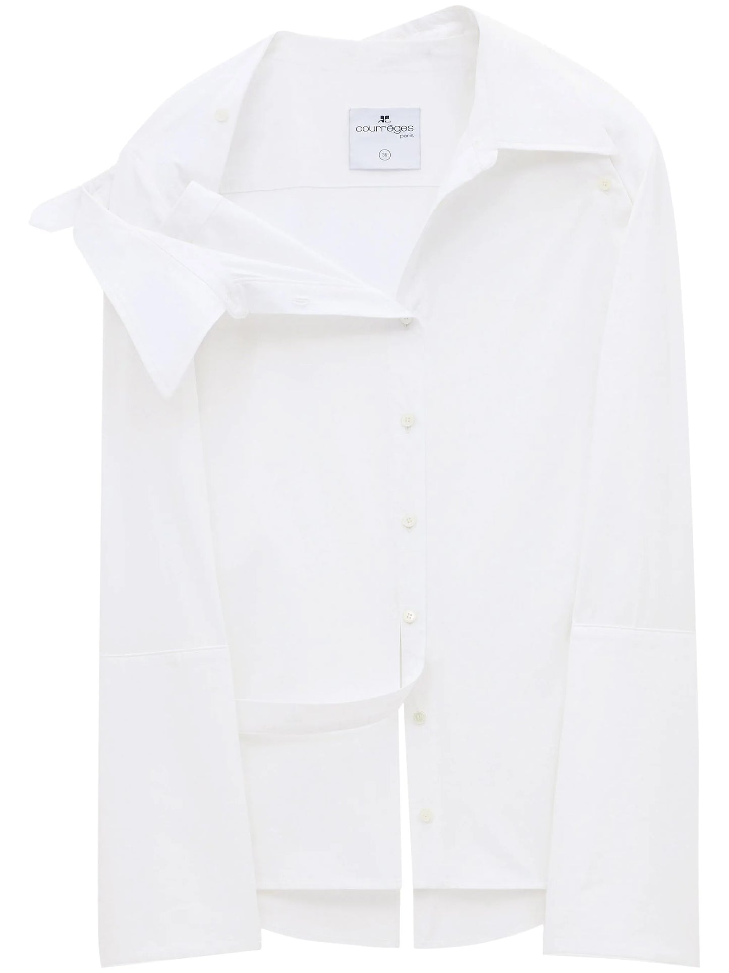 Modular asymmetric poplin shirt