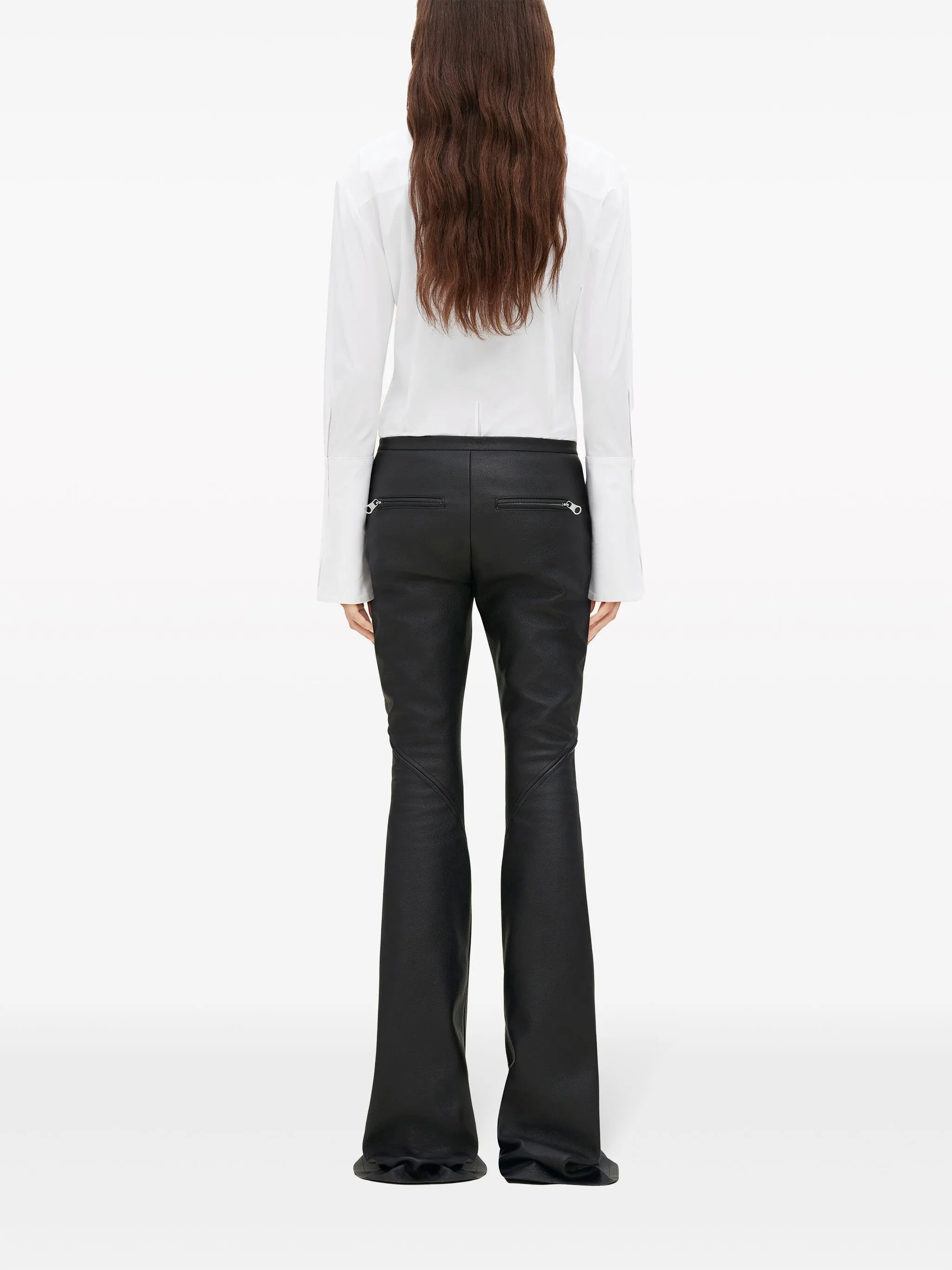 Modular asymmetric poplin shirt