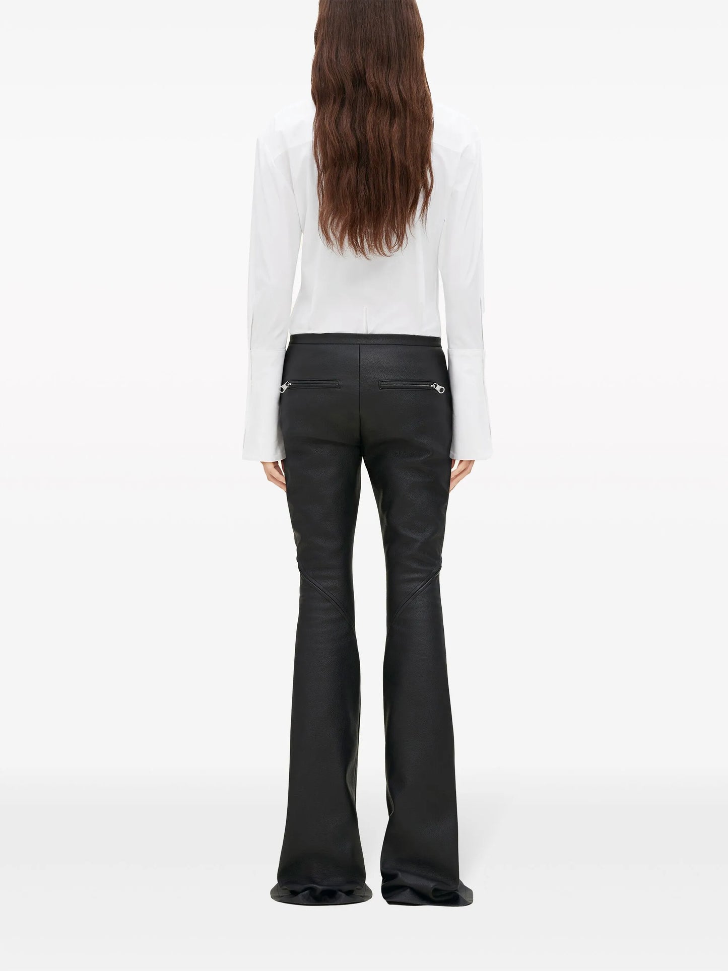 Modular asymmetric poplin shirt