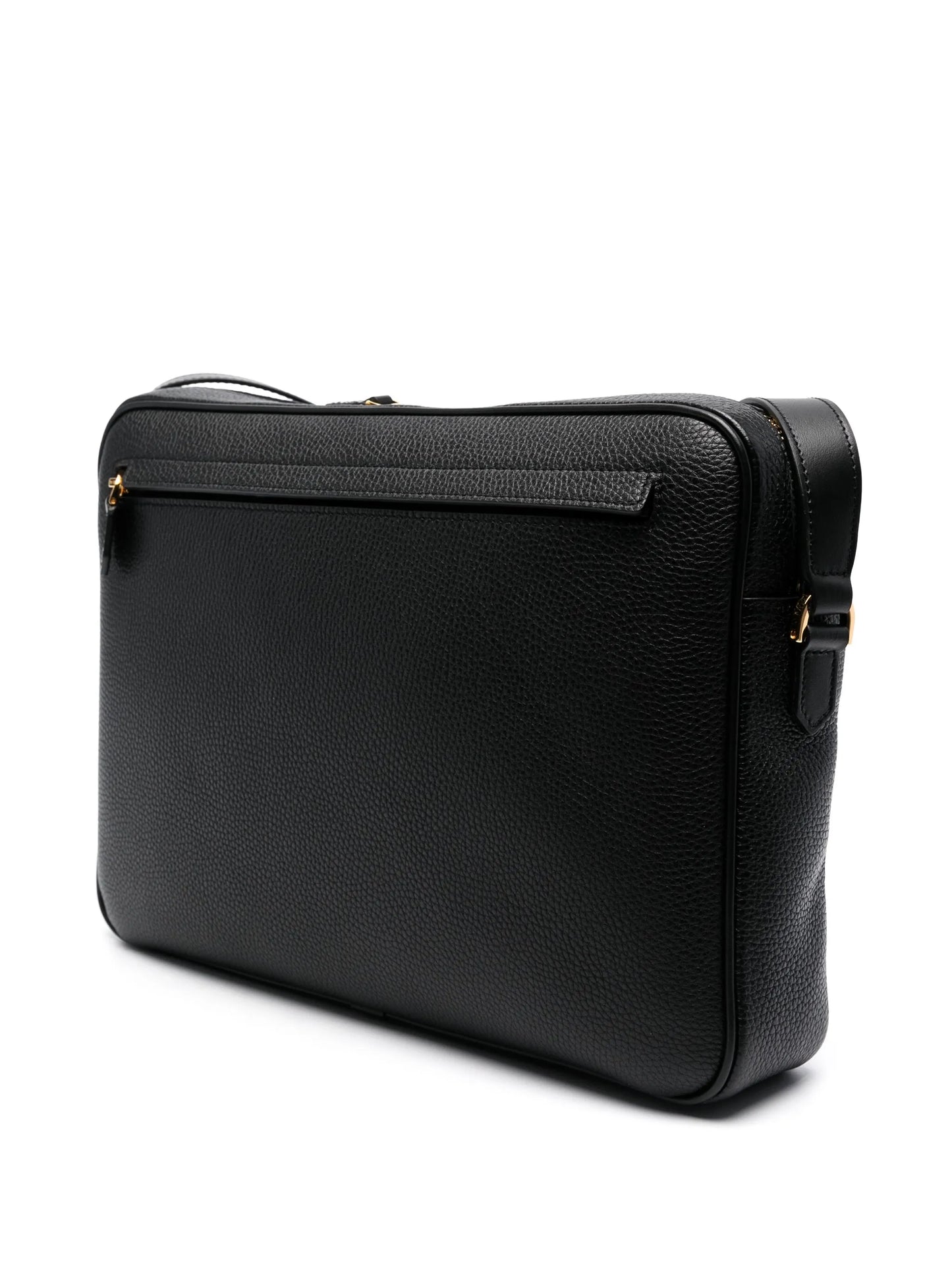 logo-patch leather briefcase