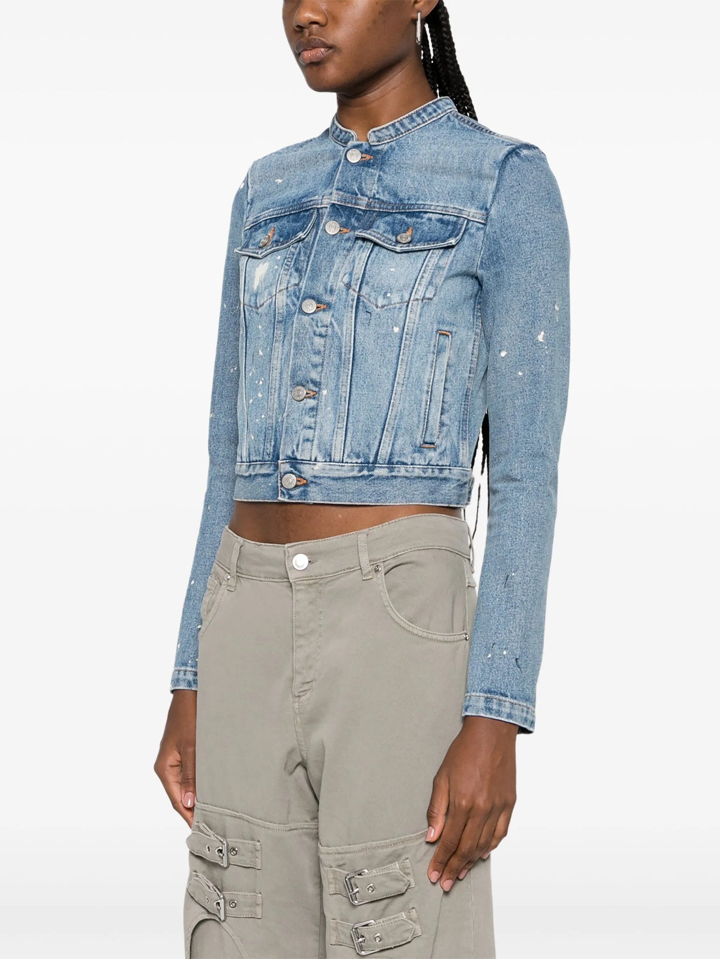 distressed denim jacket