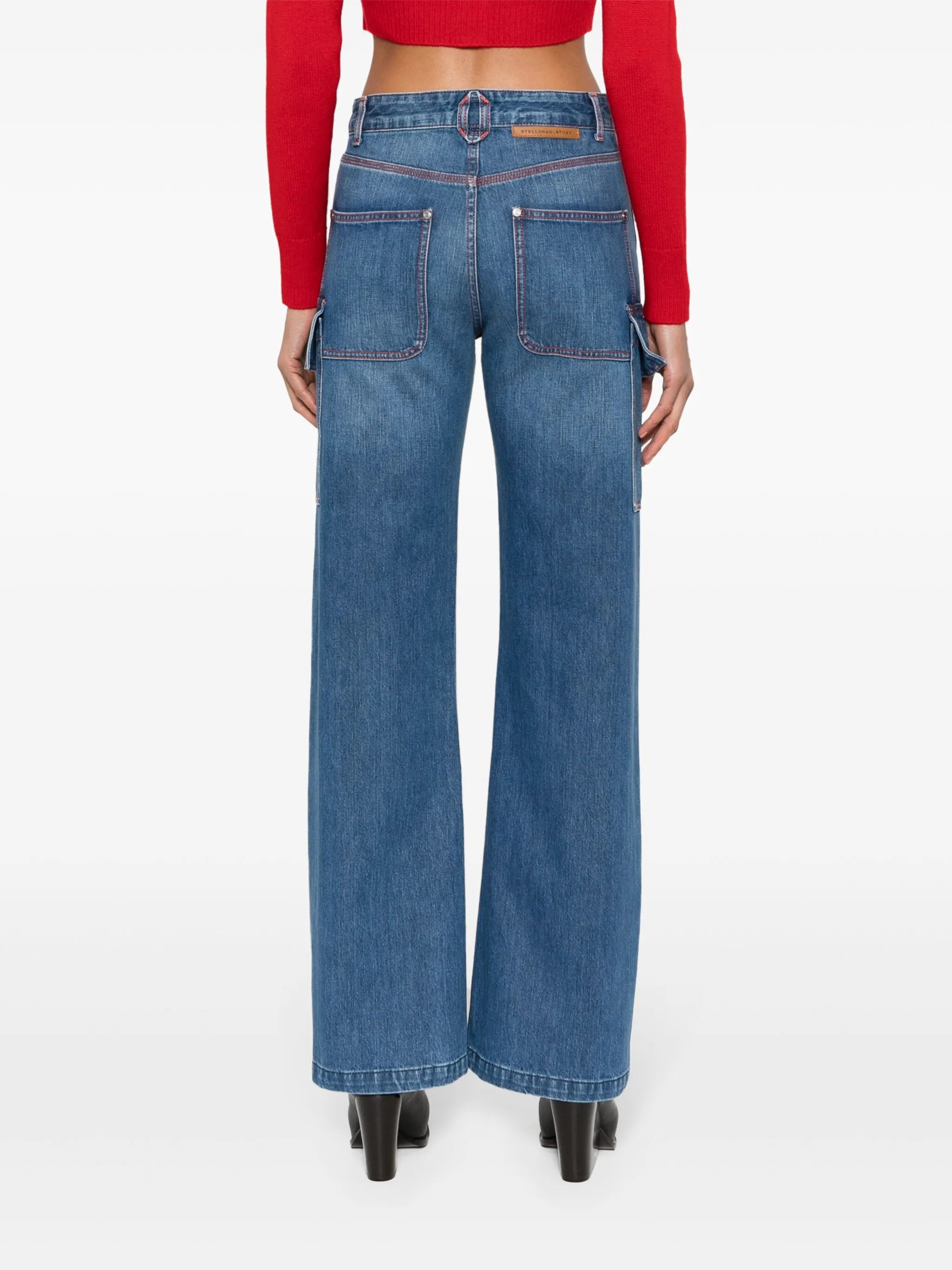 ankle-zips wide-leg jeans