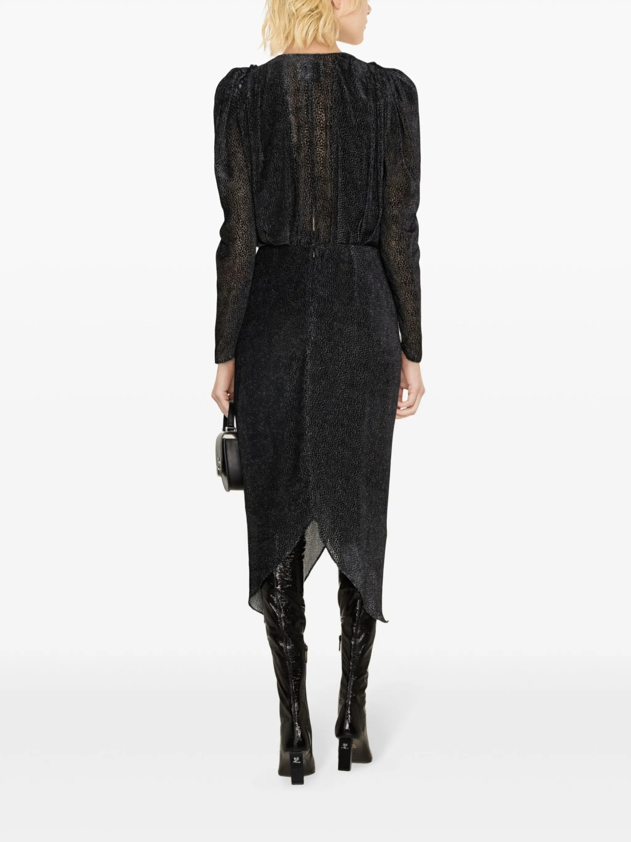 Maray flocked chiffon midi dress