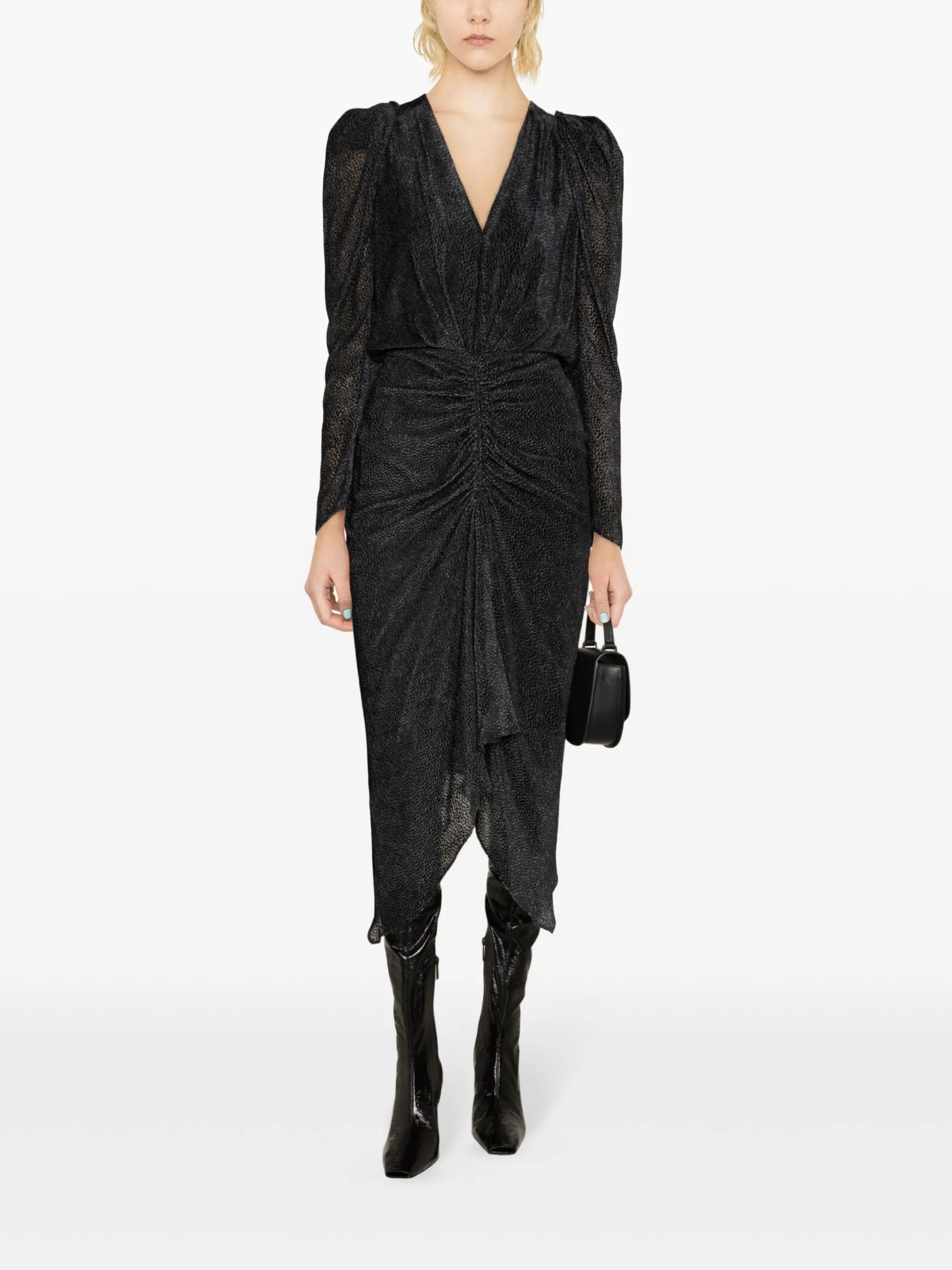 Maray flocked chiffon midi dress
