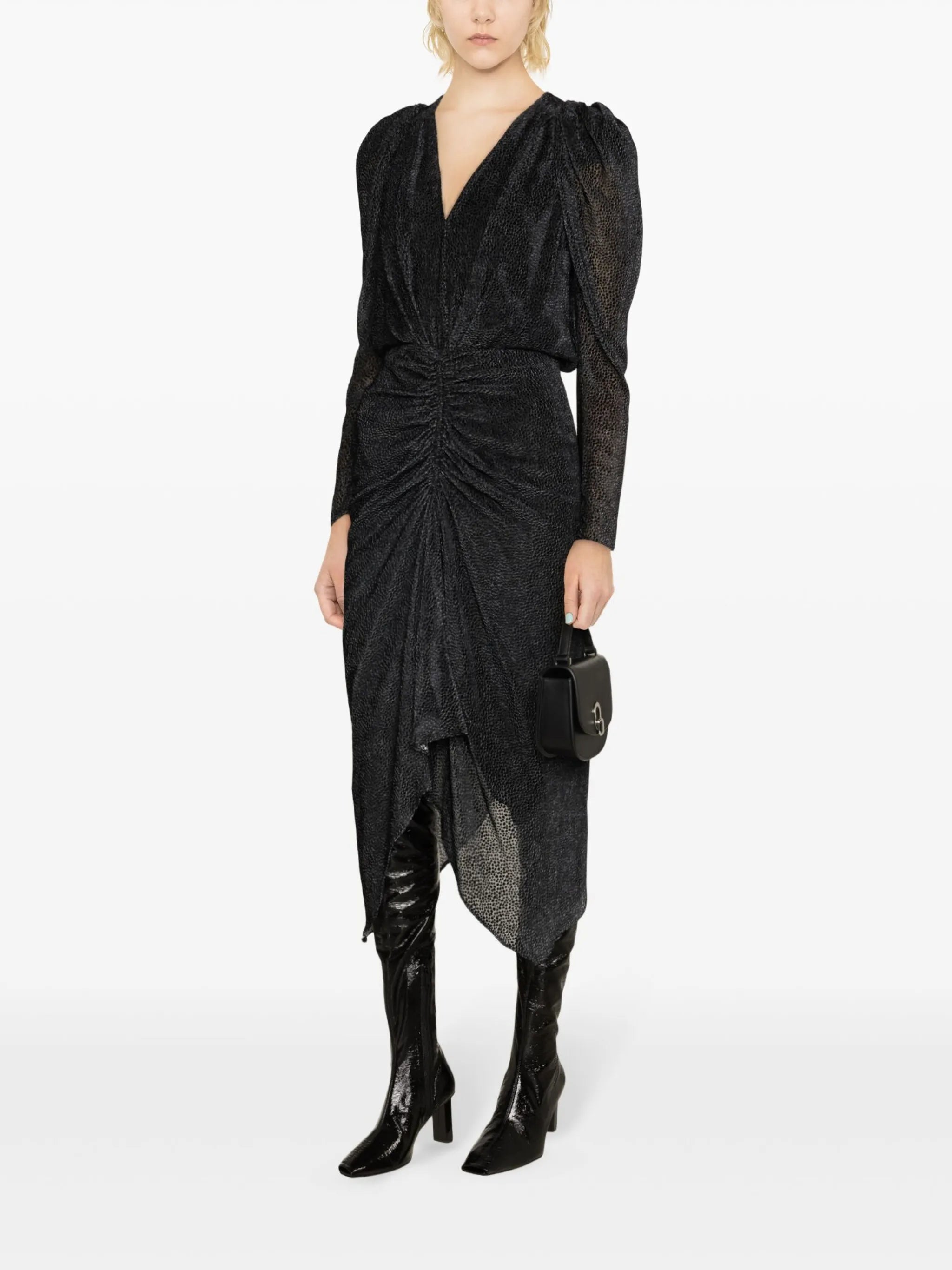 Maray flocked chiffon midi dress