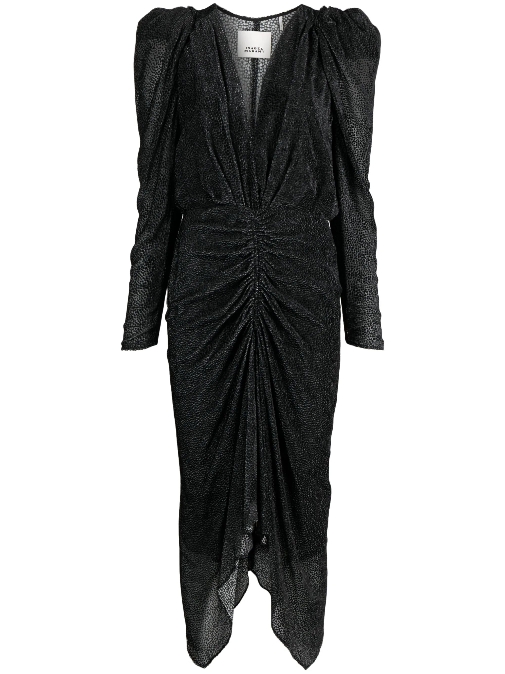 Maray flocked chiffon midi dress