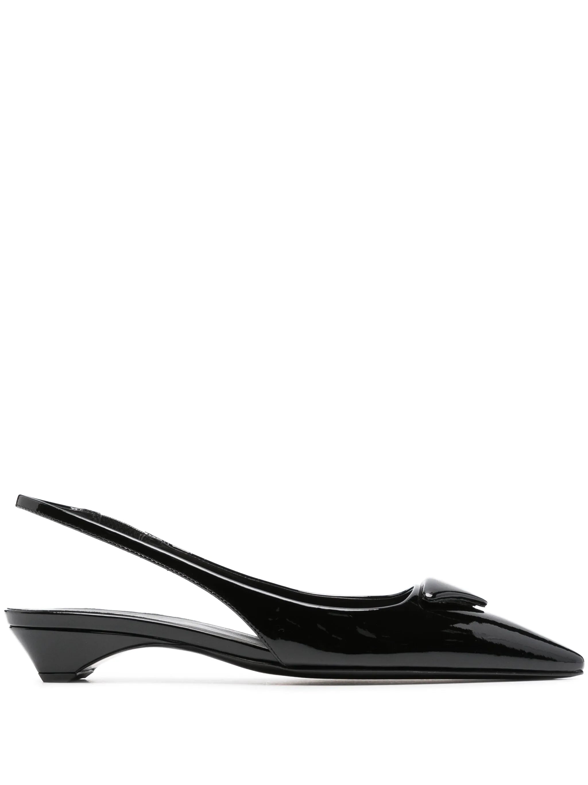 patent-leather slingback pumps