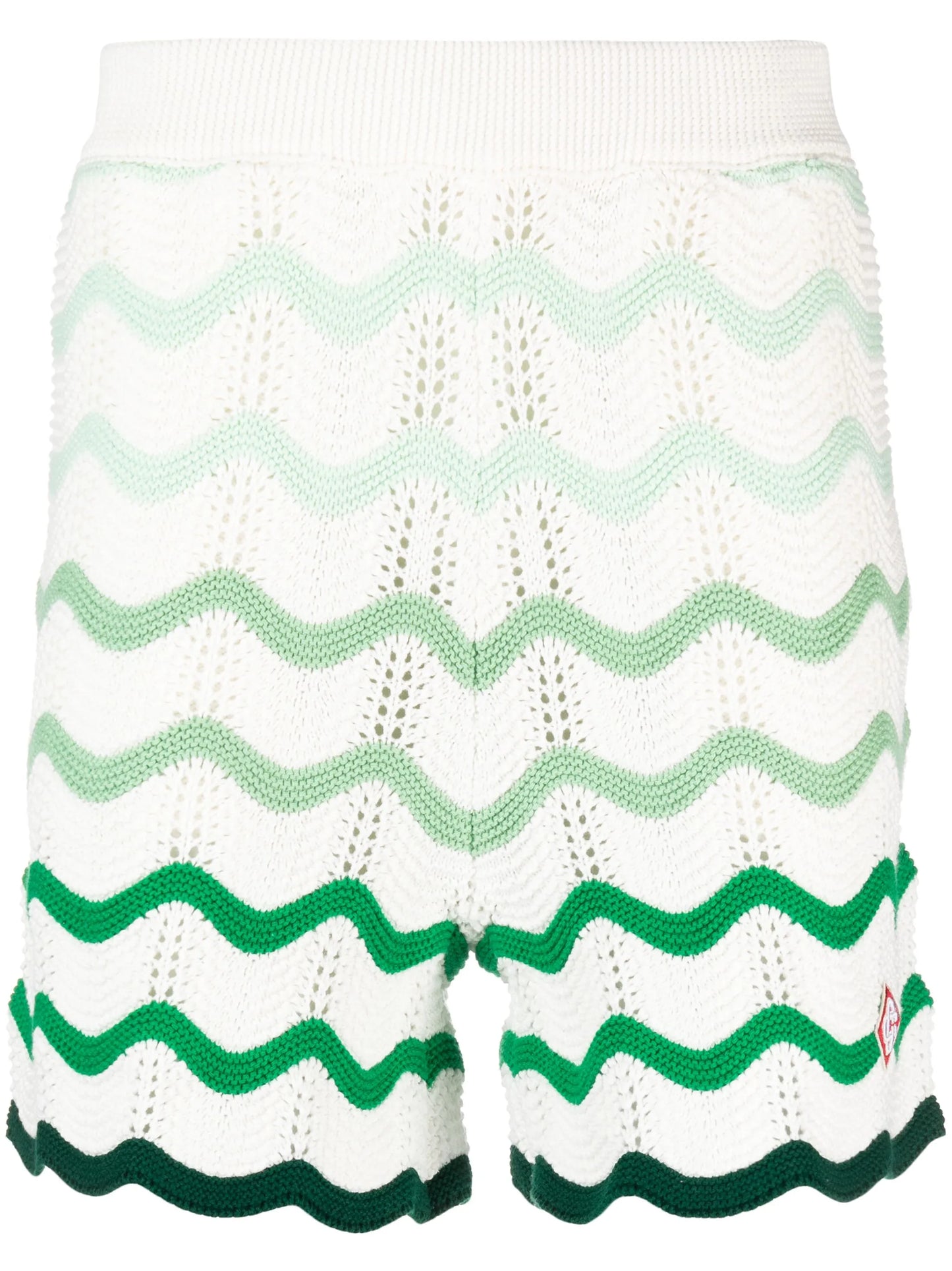 Gradient-wave crochet shorts