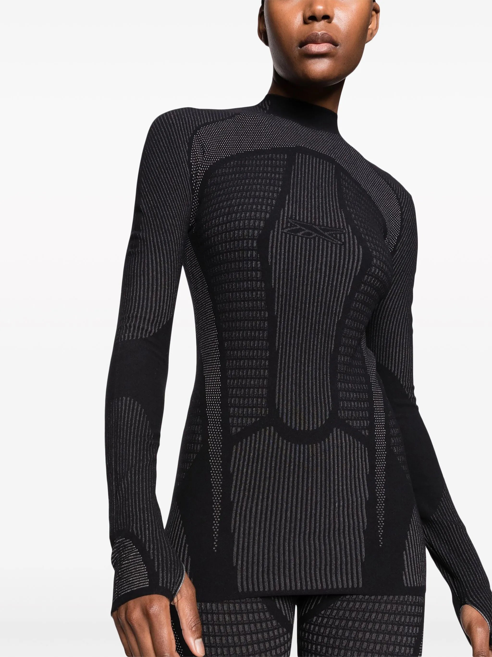 Vector-logo mock-neck top