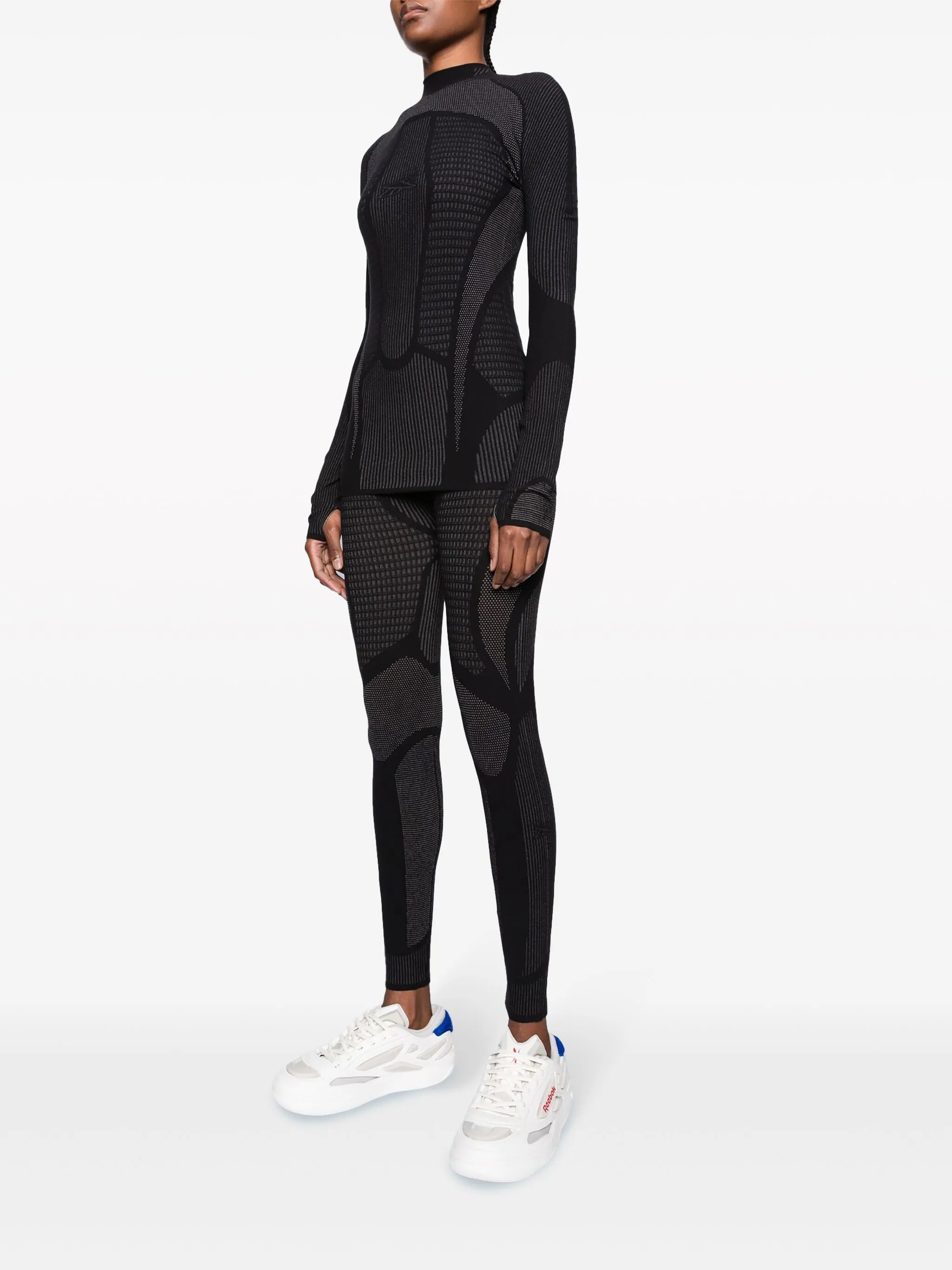 Vector-logo mock-neck top