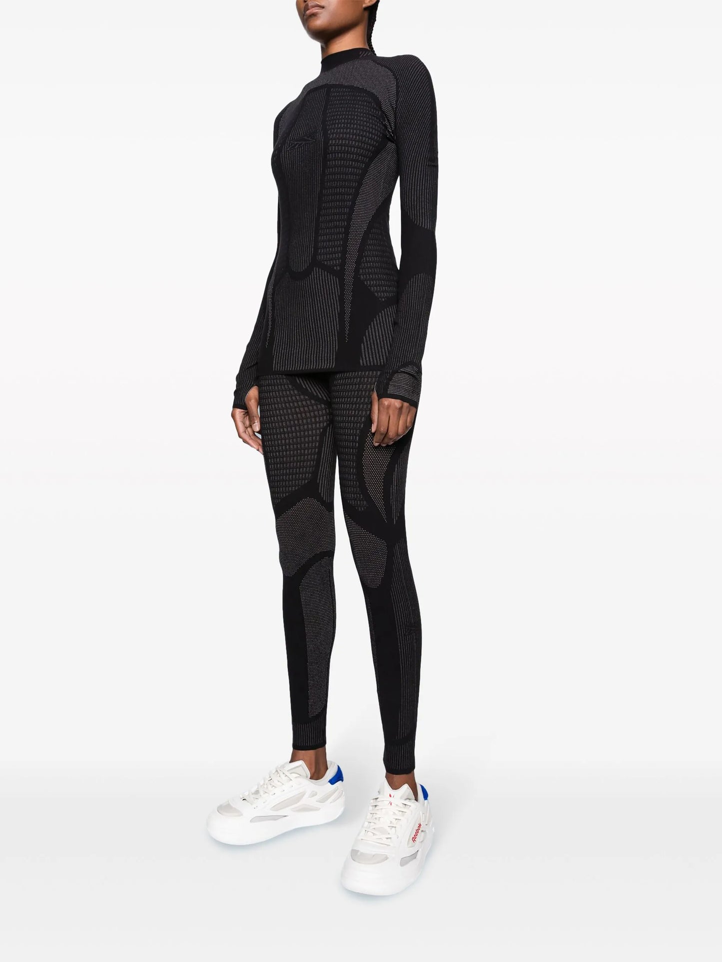 Vector-logo mock-neck top
