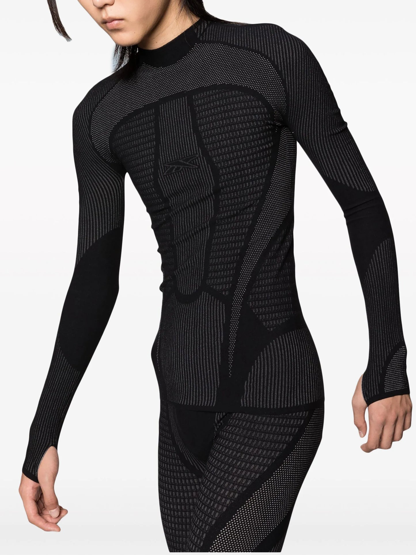 Vector-logo mock-neck top