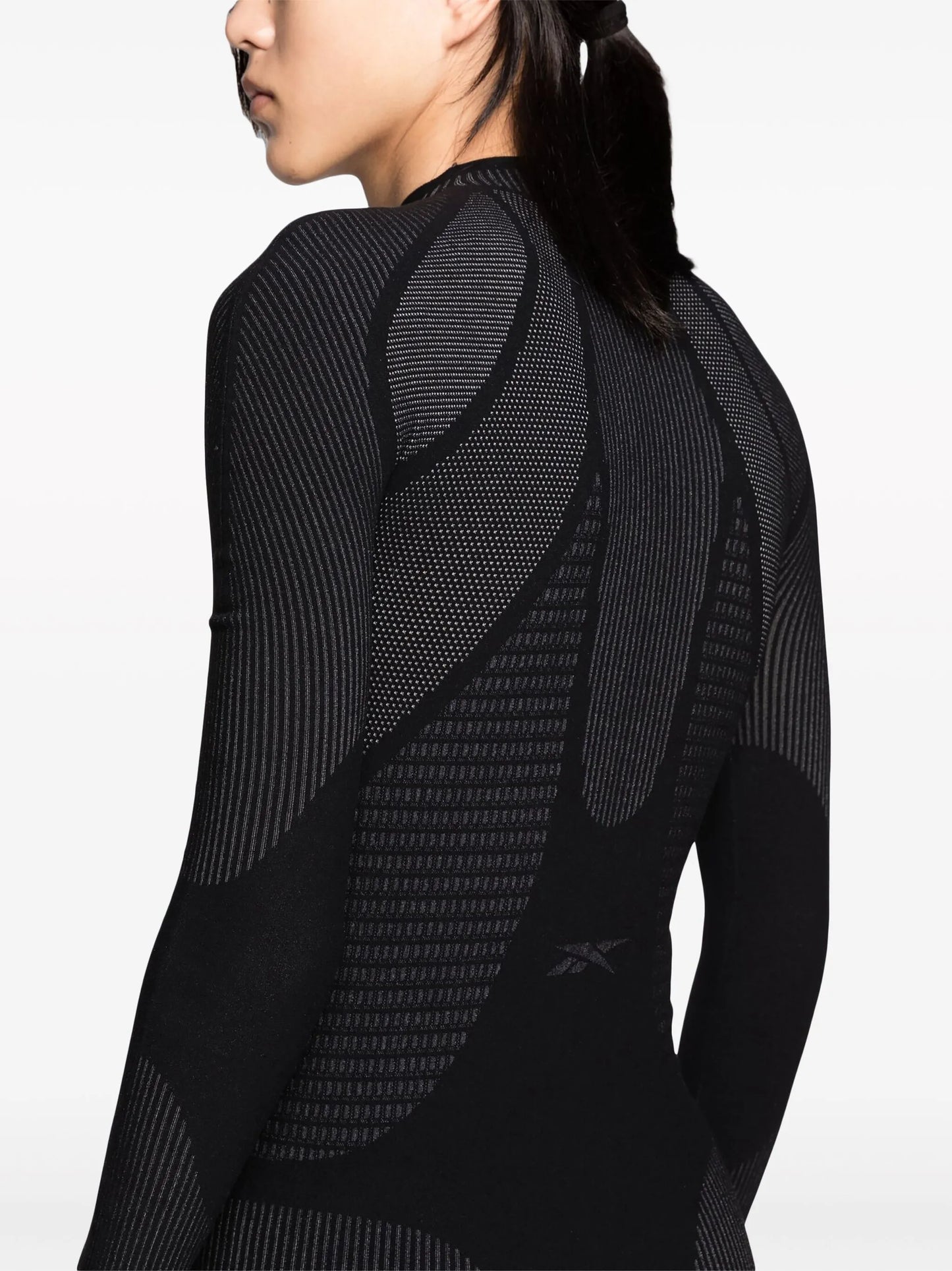 Vector-logo mock-neck top