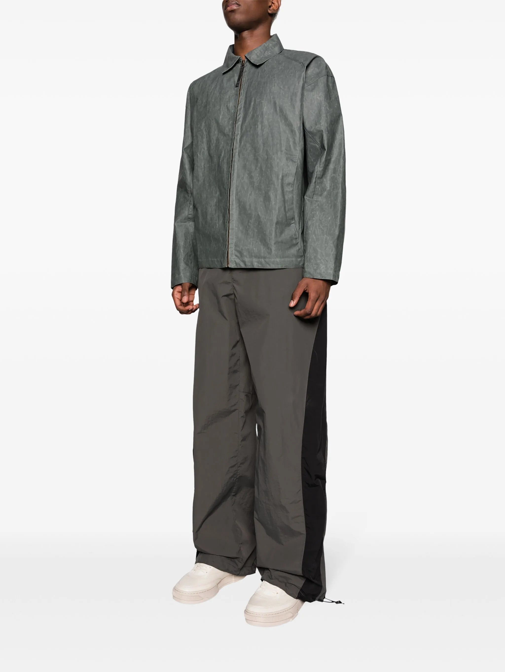 side-stripe wide-leg trousers