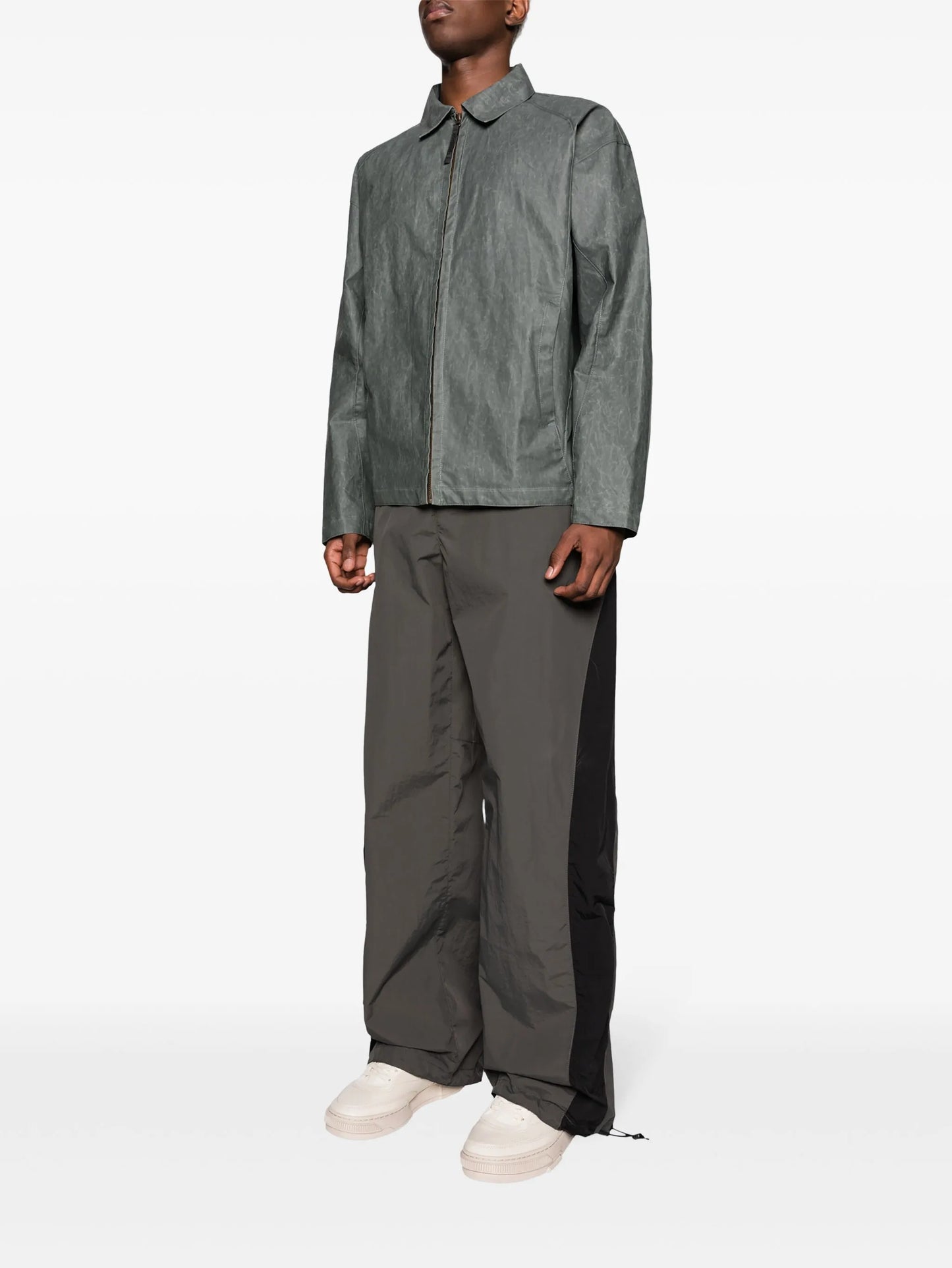 side-stripe wide-leg trousers