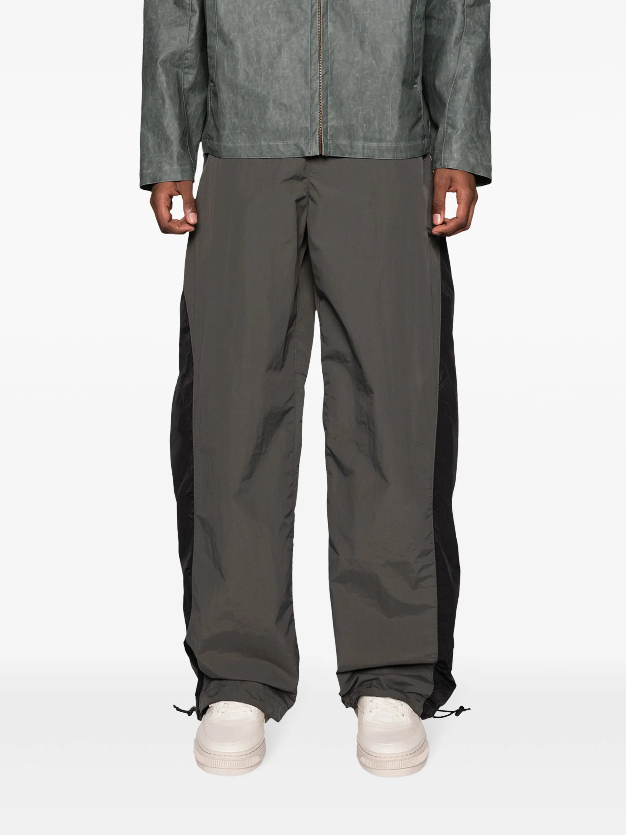 side-stripe wide-leg trousers