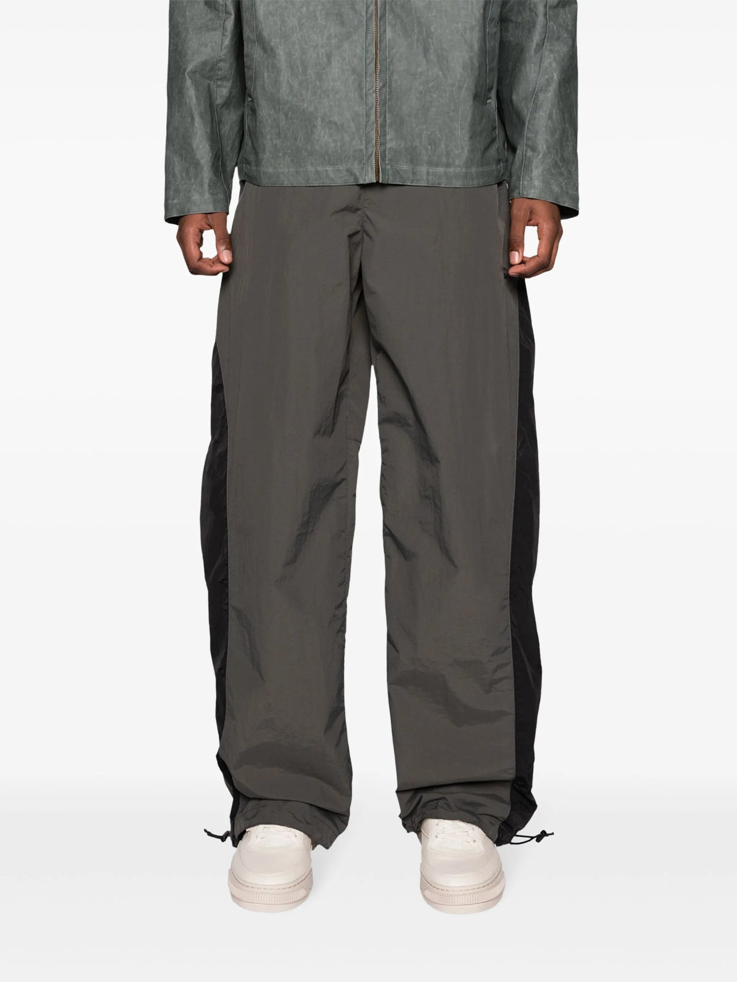 side-stripe wide-leg trousers