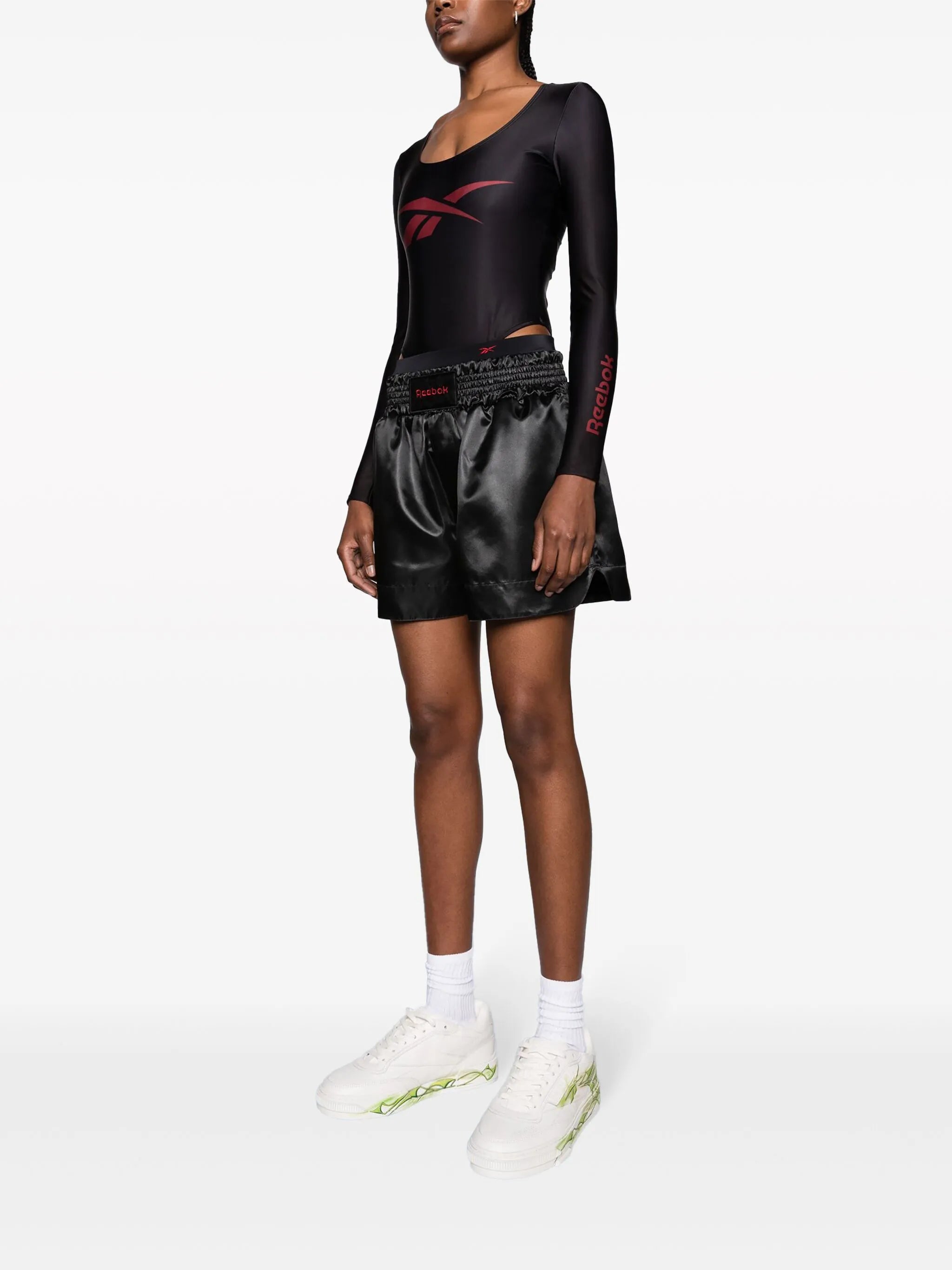 logo-embroidered wide-leg shorts