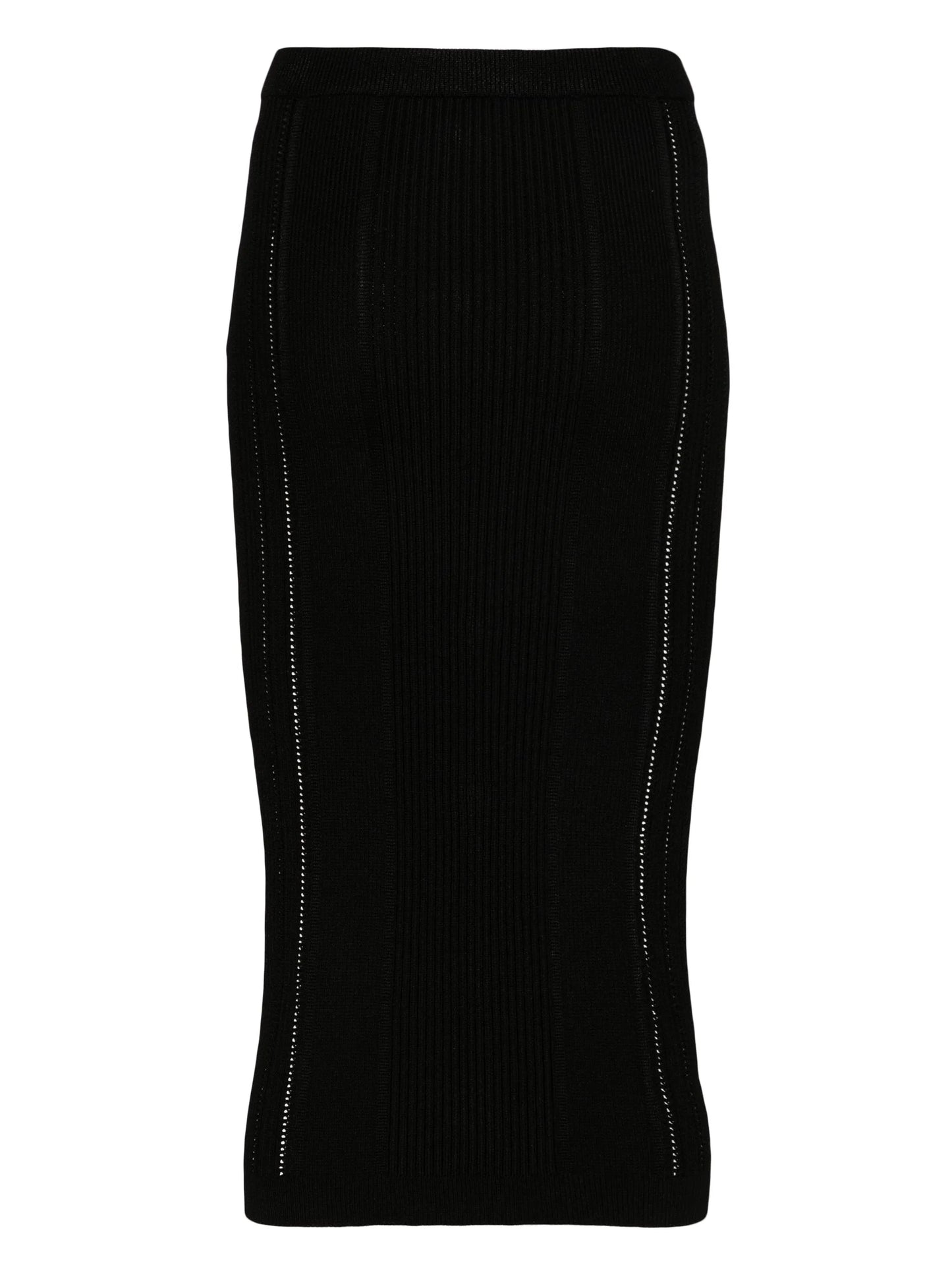 ribbed-knit midi skirt