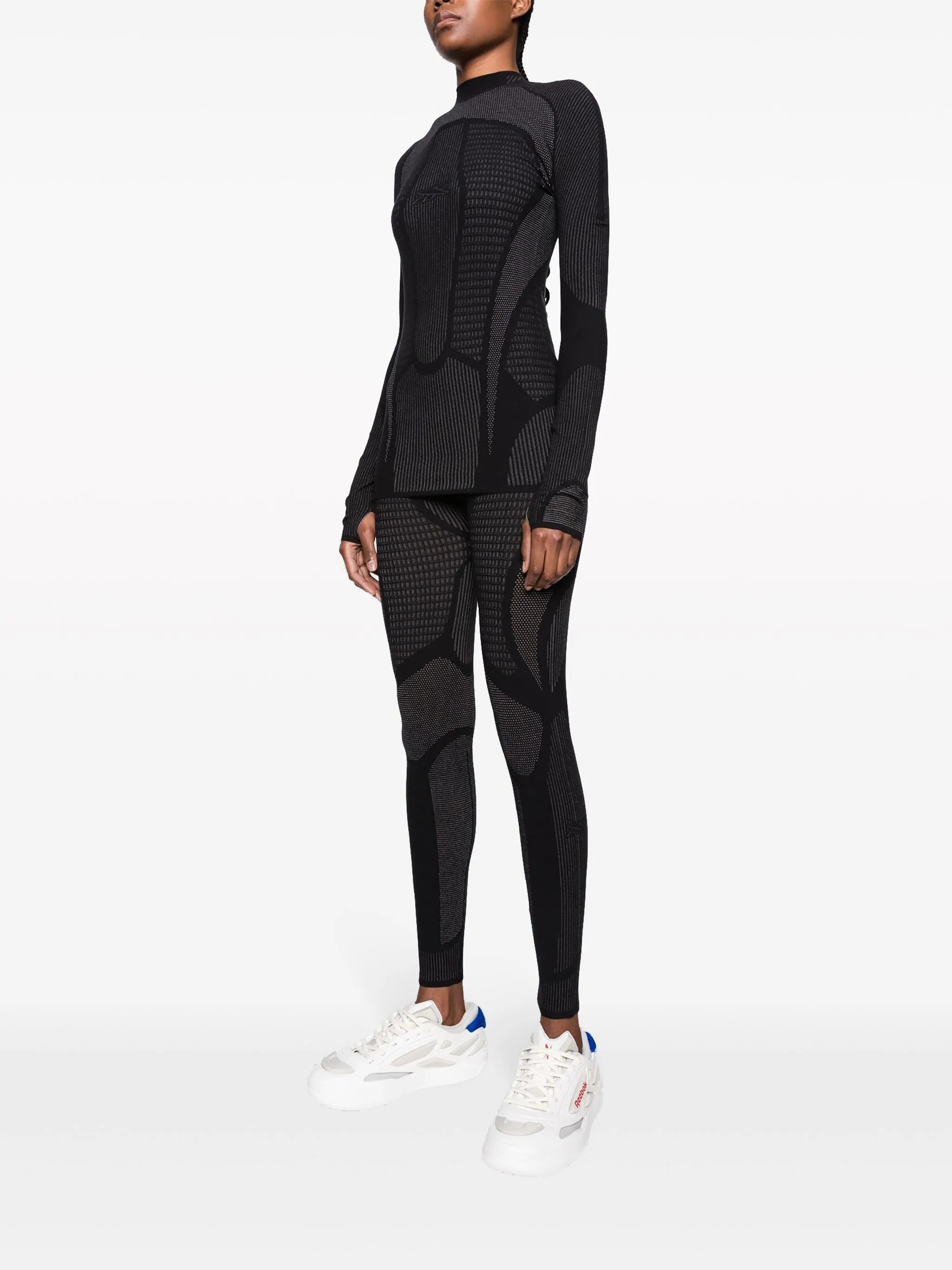 Baselayer patterned-jacquard leggings