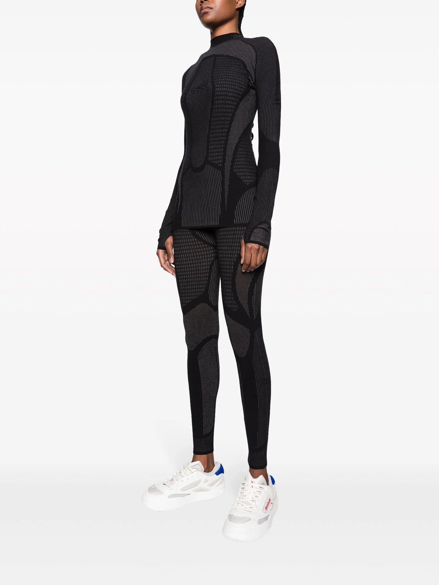 Baselayer patterned-jacquard leggings