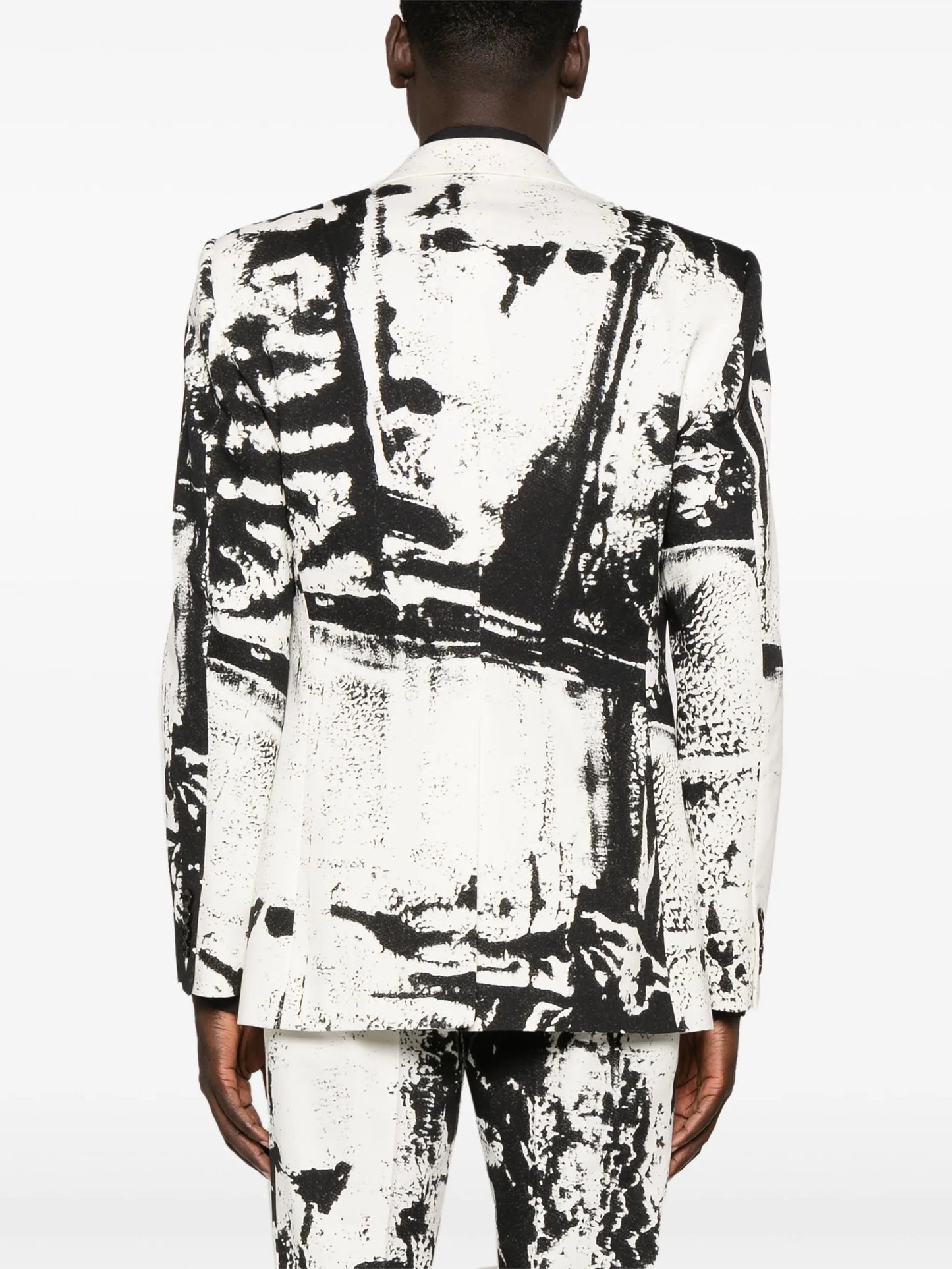 abstract-print cotton blazer