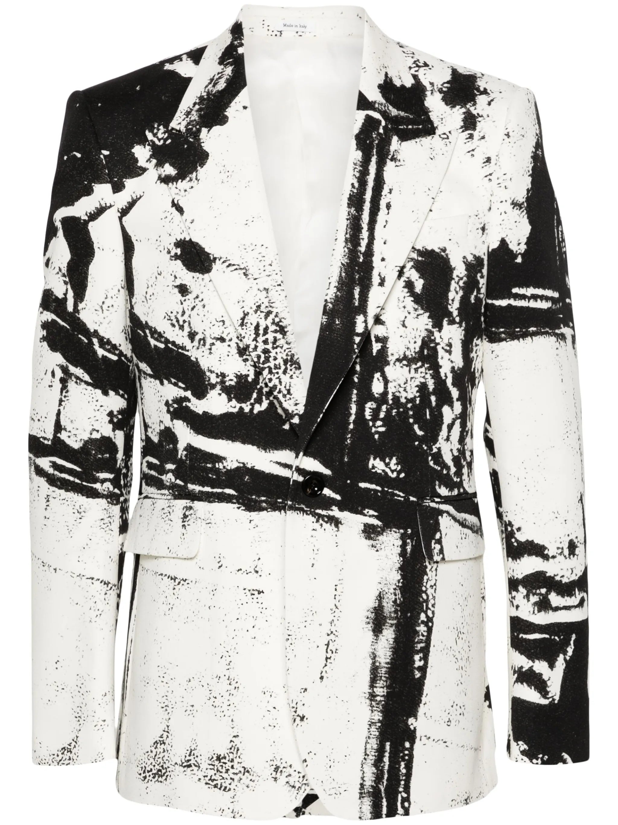 abstract-print cotton blazer